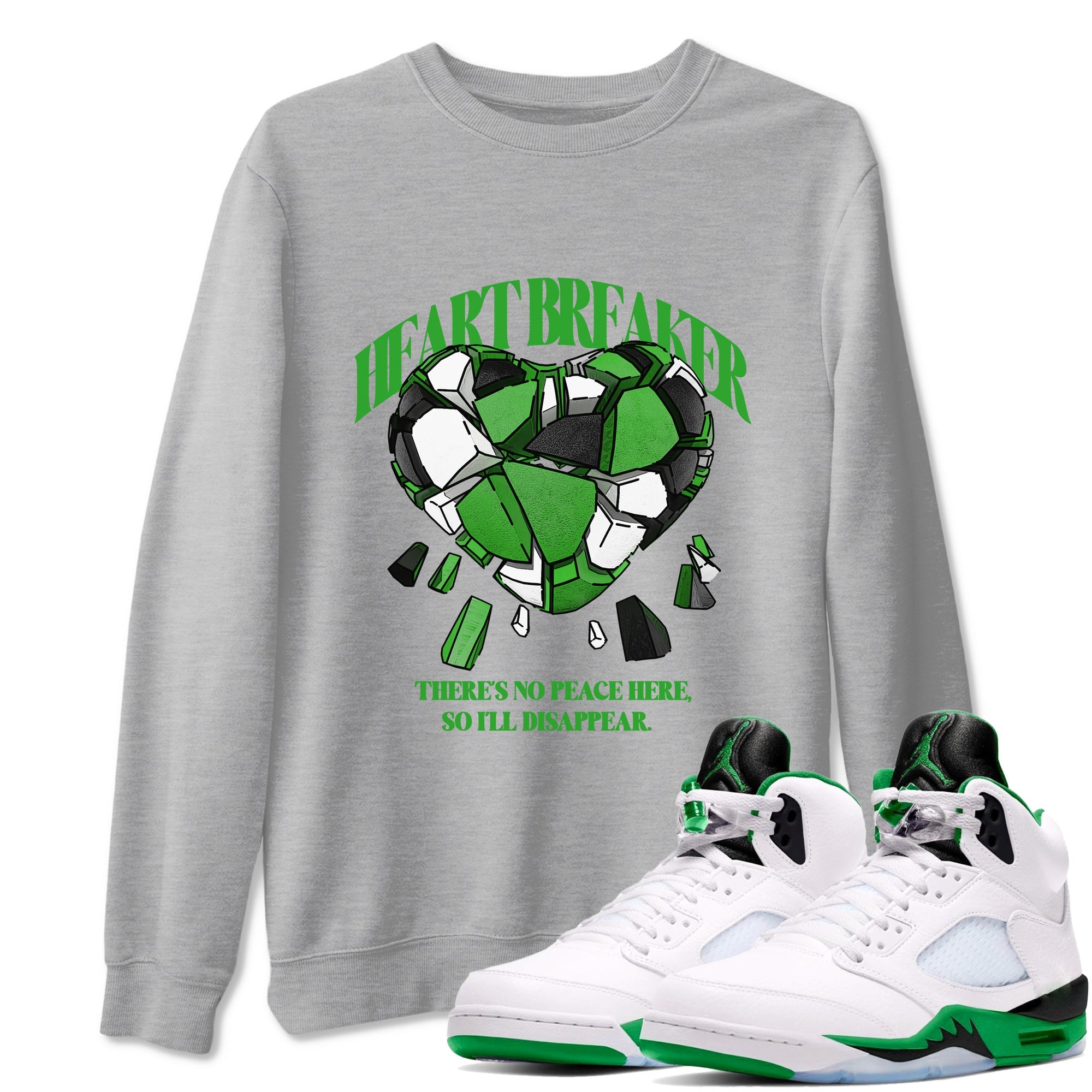 Heart Breaker snkmatch Tees - Air Jordan 5 Lucky Green