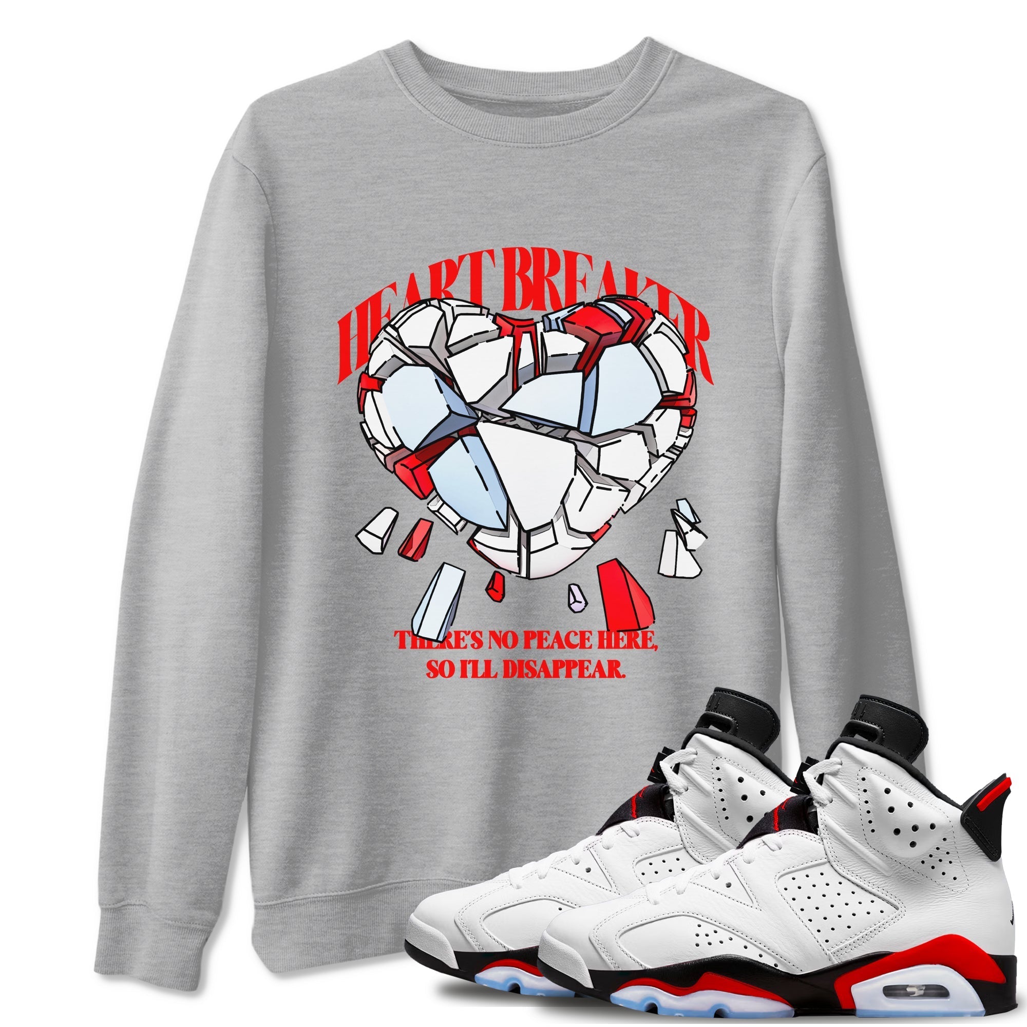 Heart Breaker snkmatch Tees - Air Jordan 6 Fire Red