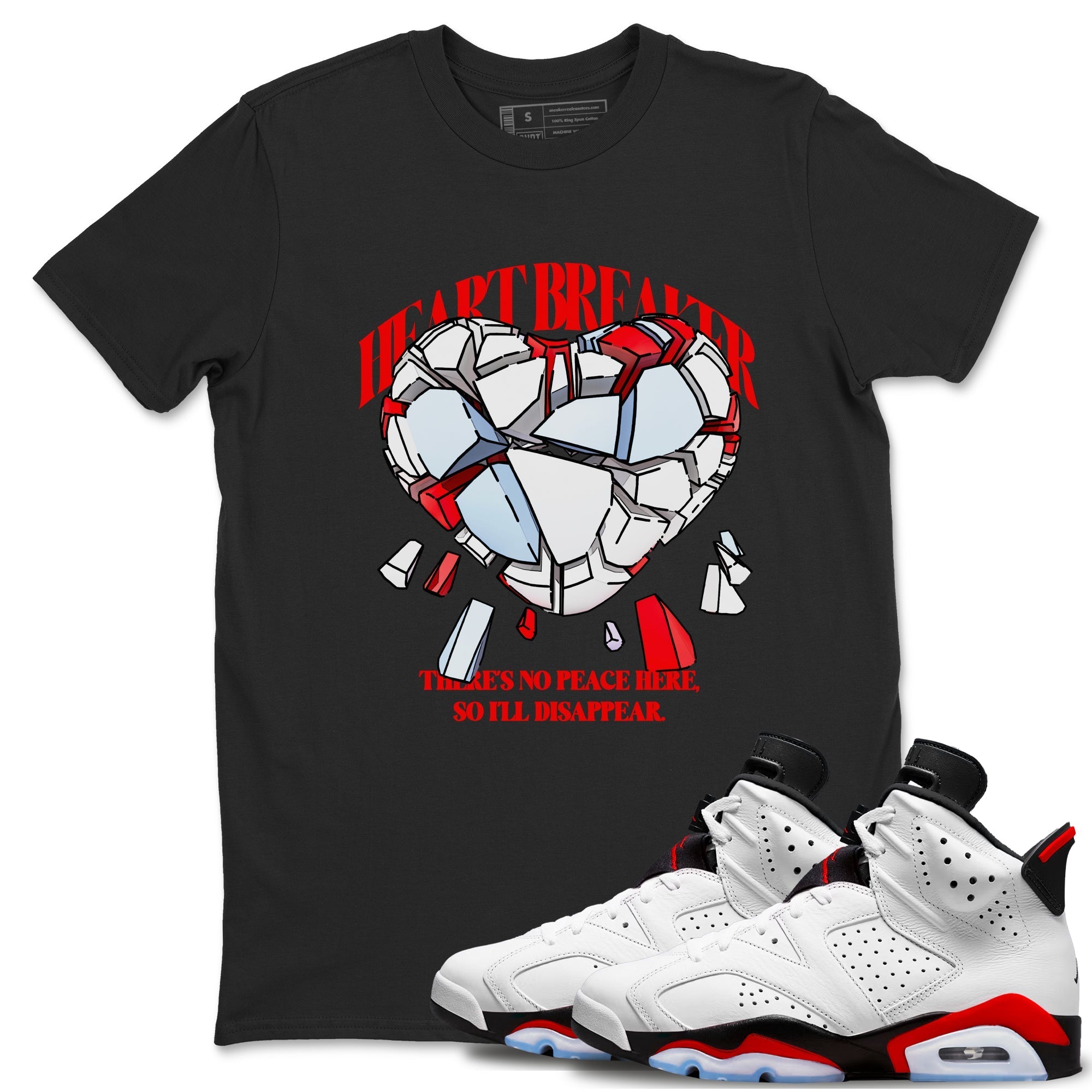 Heart Breaker snkmatch Tees - Air Jordan 6 Fire Red