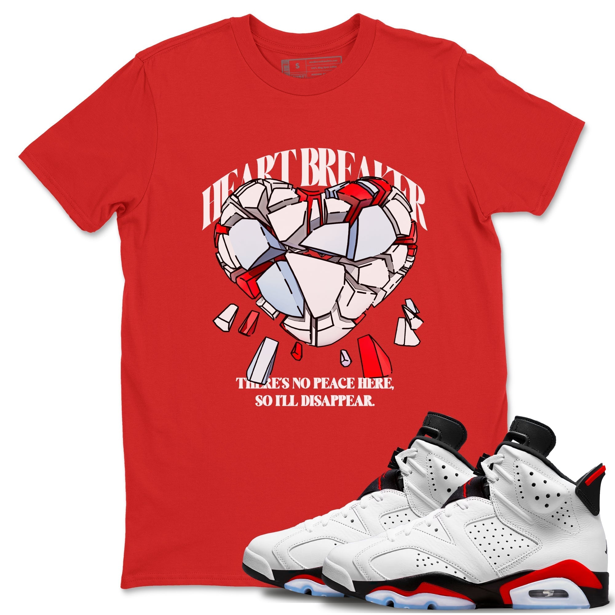 Heart Breaker snkmatch Tees - Air Jordan 6 Fire Red
