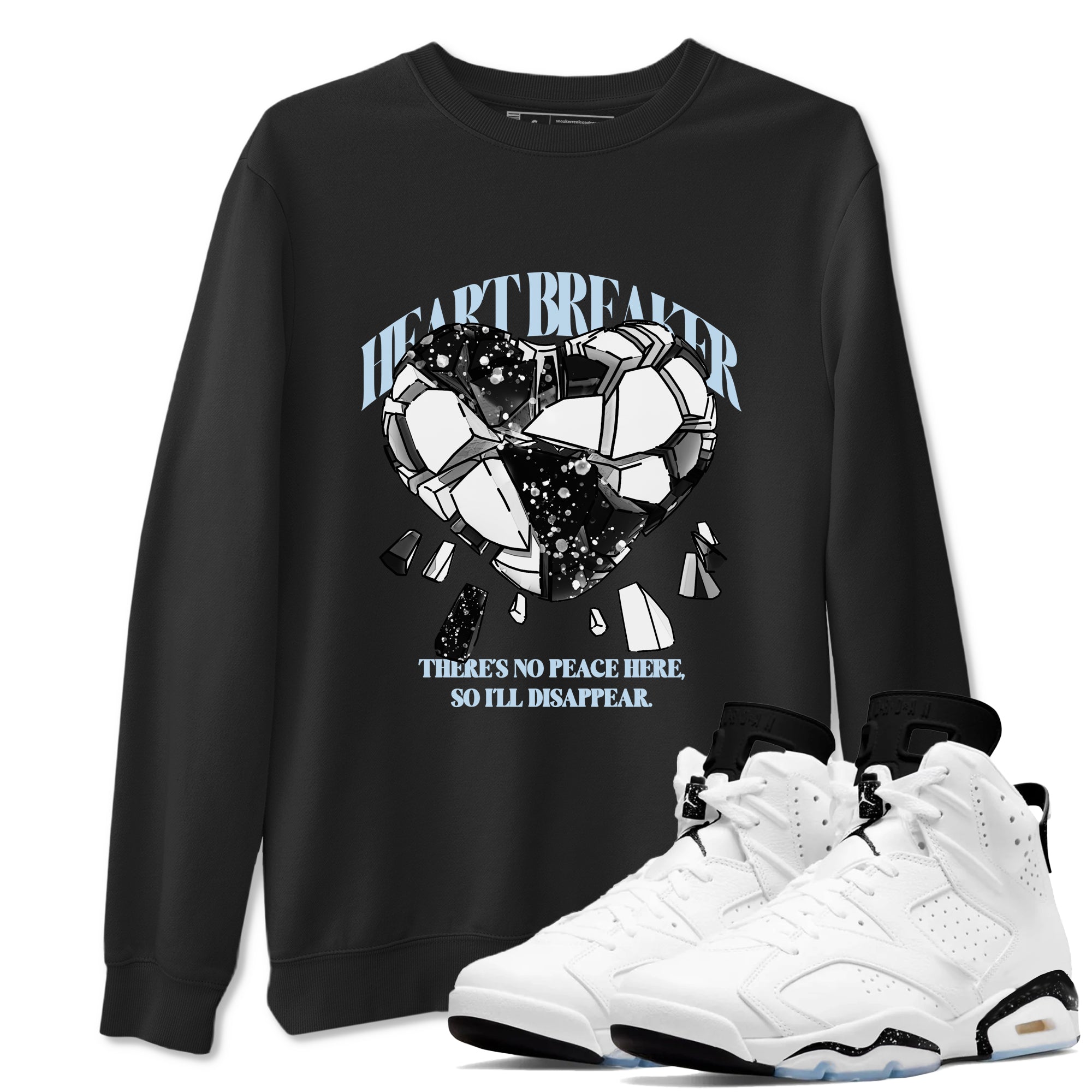 Heart Breaker snkmatch Tees - Air Jordan 6 White Black
