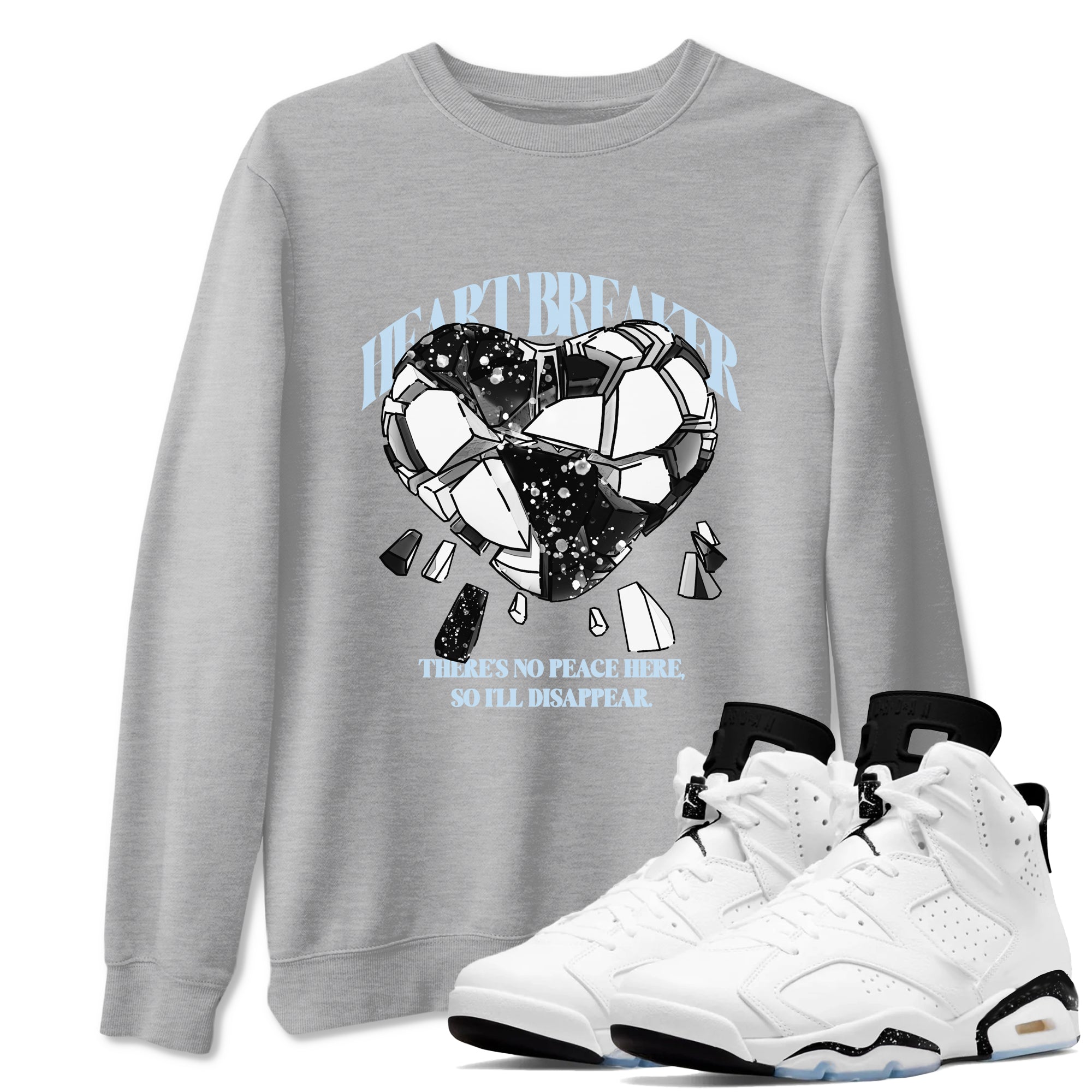 Heart Breaker snkmatch Tees - Air Jordan 6 White Black
