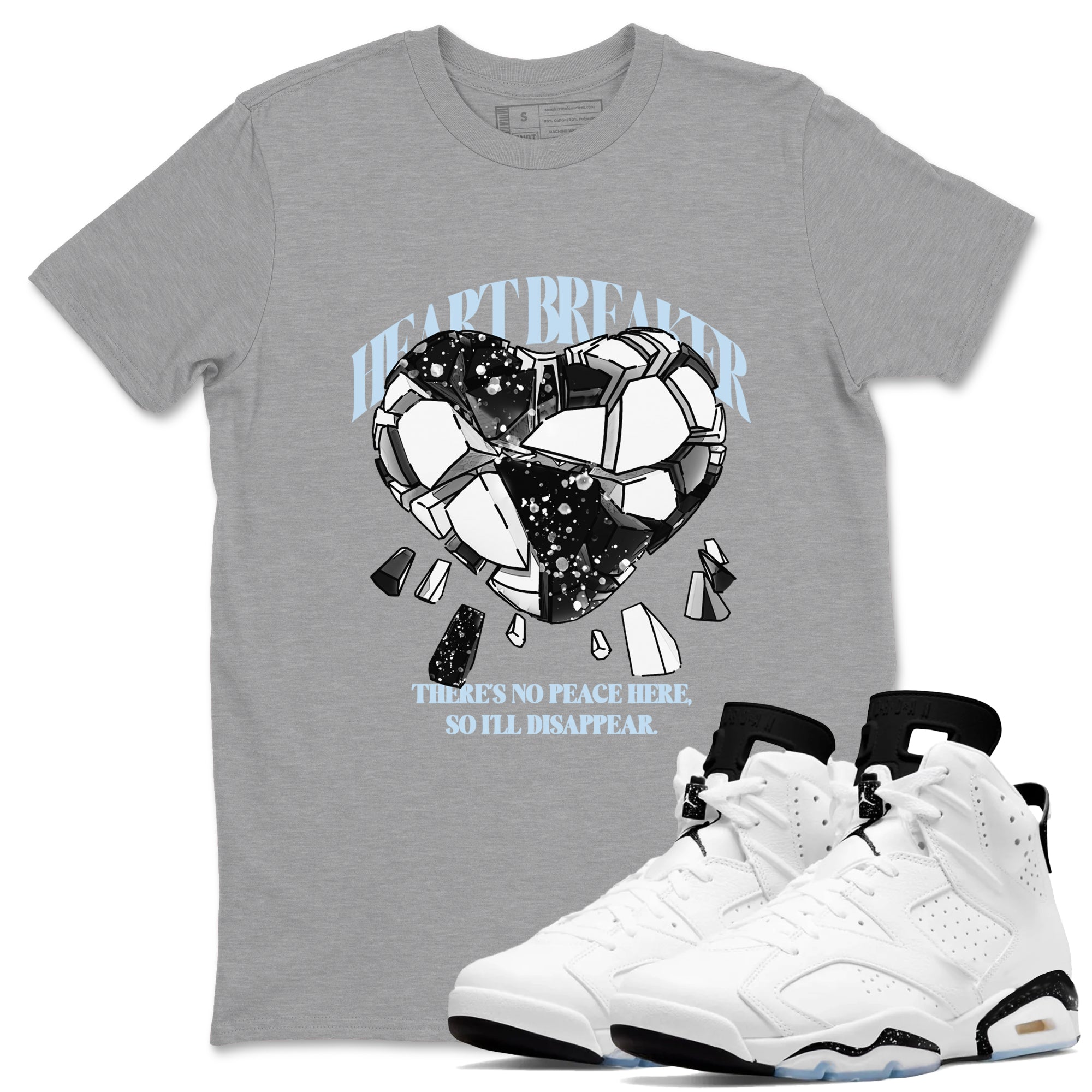 Heart Breaker snkmatch Tees - Air Jordan 6 White Black