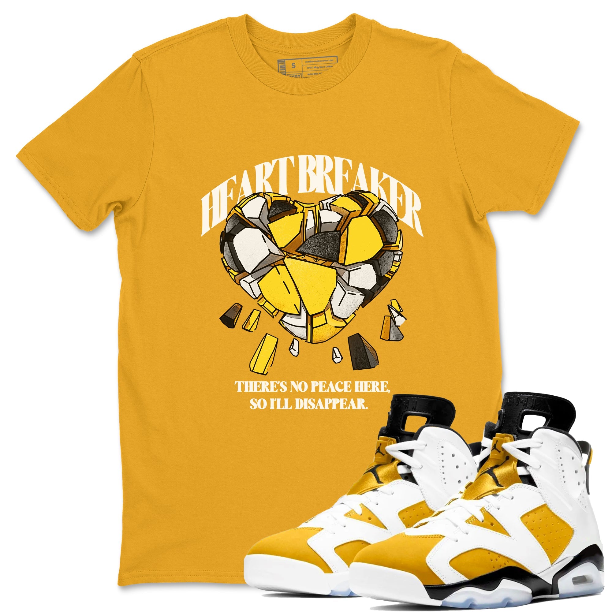 Heart Breaker snkmatch Tees - Air Jordan 6 Yellow Ochre