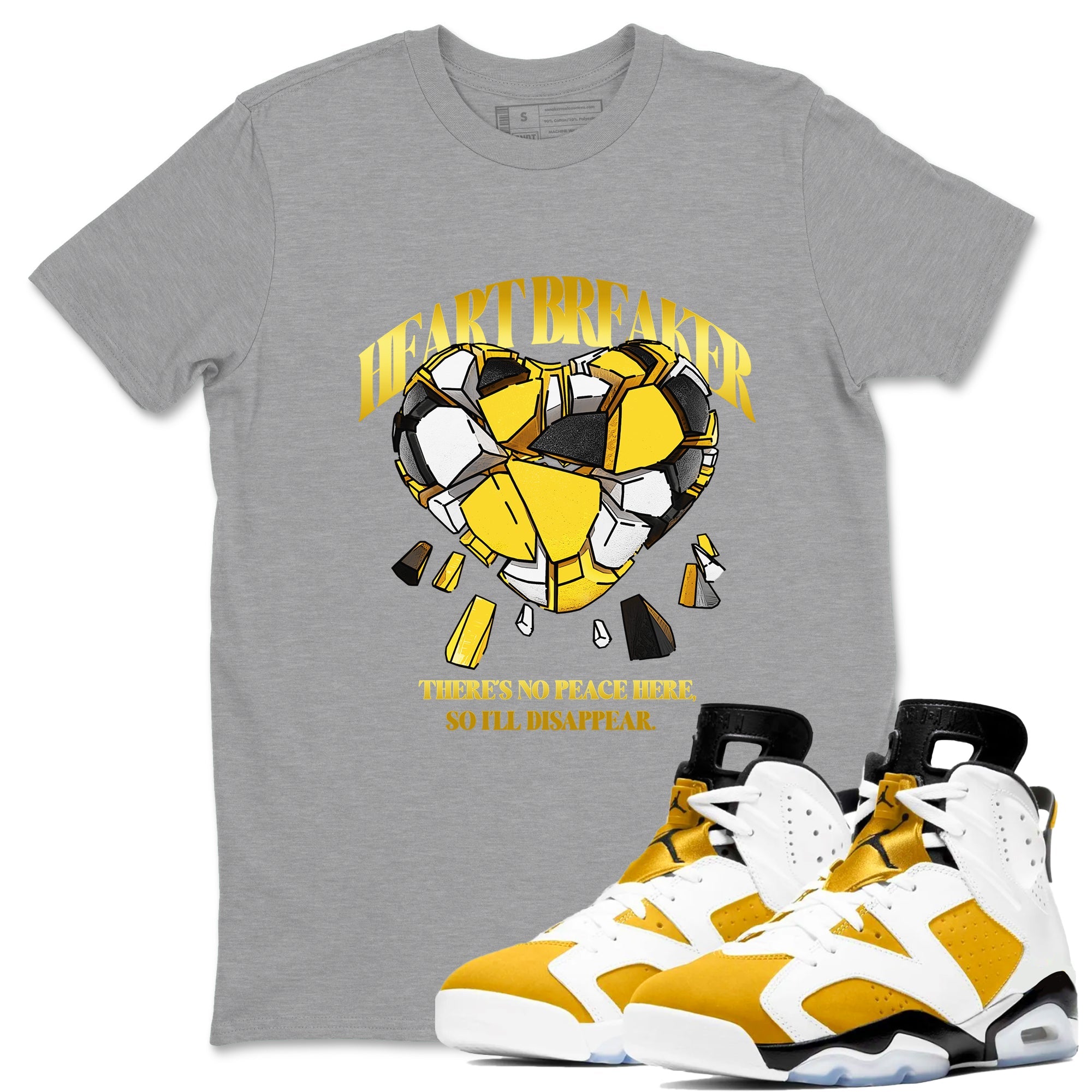 Heart Breaker snkmatch Tees - Air Jordan 6 Yellow Ochre