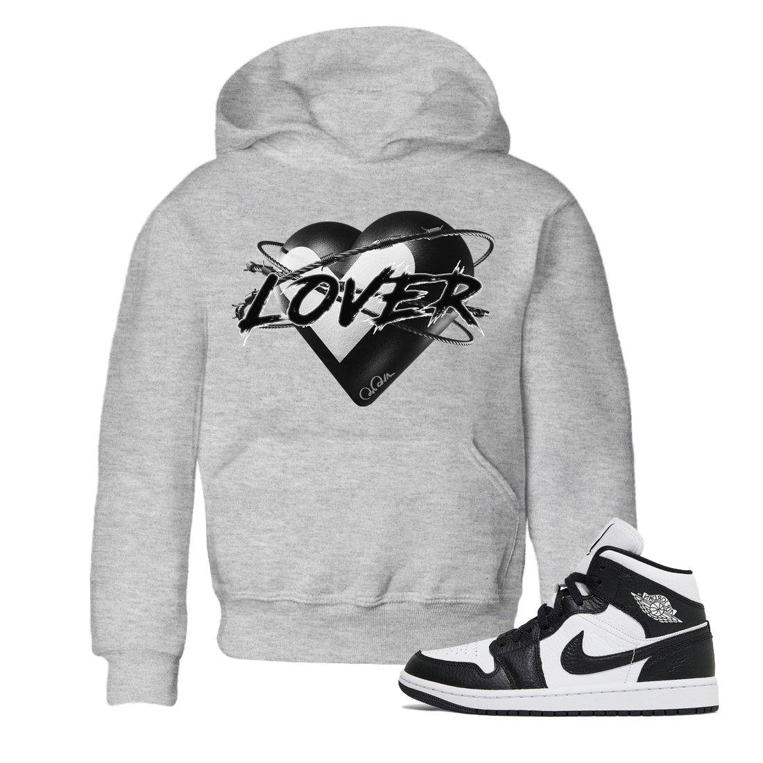 Heart Lover Kids Tops - Air Jordan 1 Homage