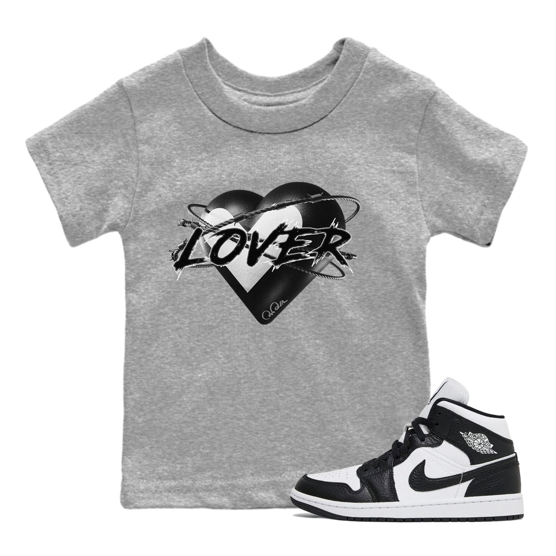 Heart Lover Kids Tops - Air Jordan 1 Homage