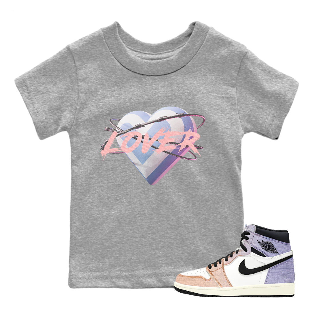 Heart Lover Kids Tops - Air Jordan 1 Skyline