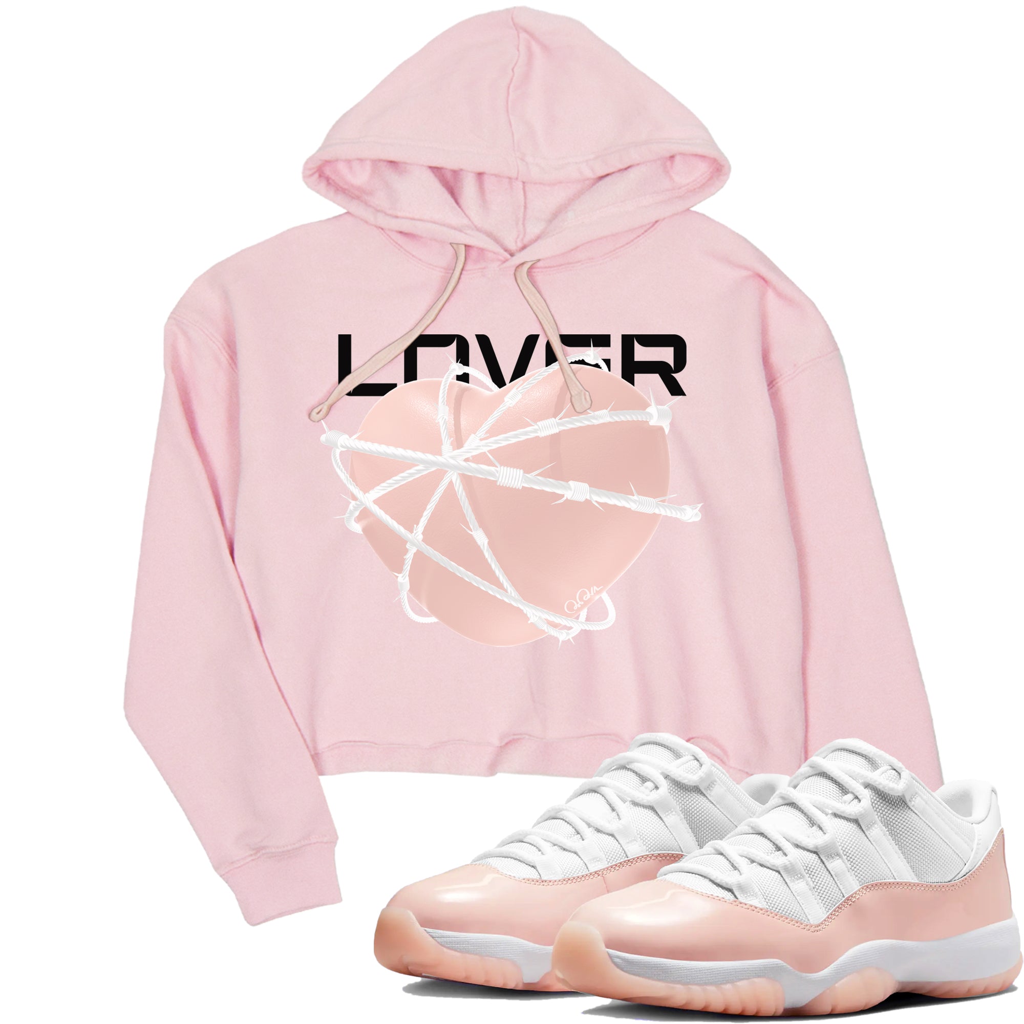 Heart Lover snkmatch Women's Top - Air Jordan 11 Legend Pink