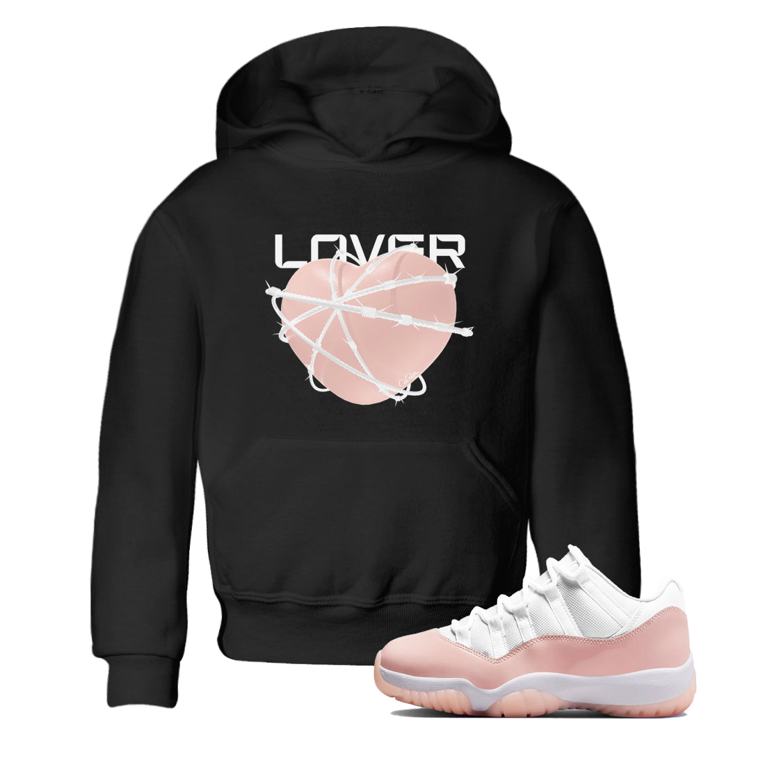 Heart Lover snkmatch Tees Kids - Air Jordan 11 Legend Pink