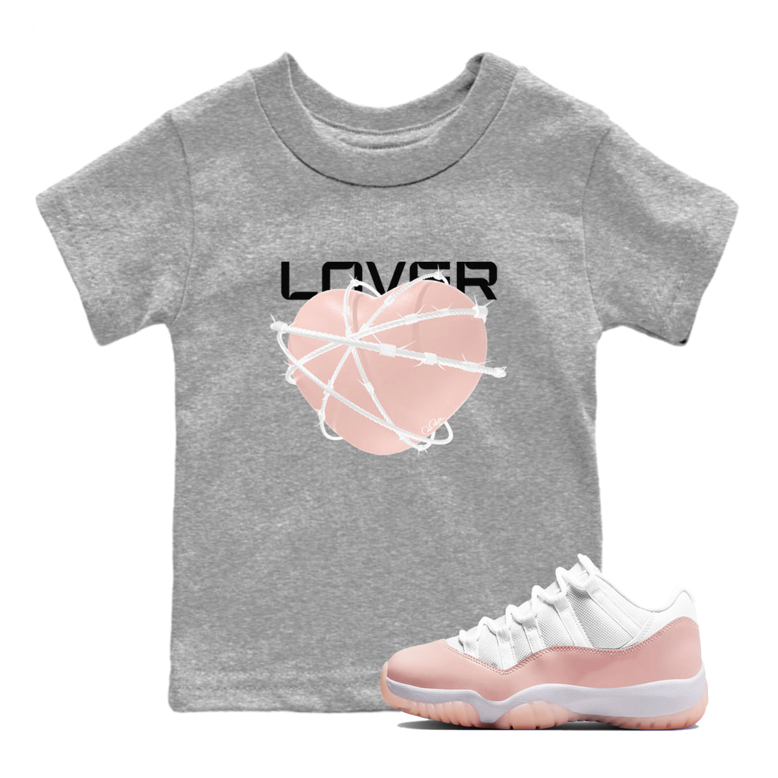 Heart Lover snkmatch Tees Kids - Air Jordan 11 Legend Pink