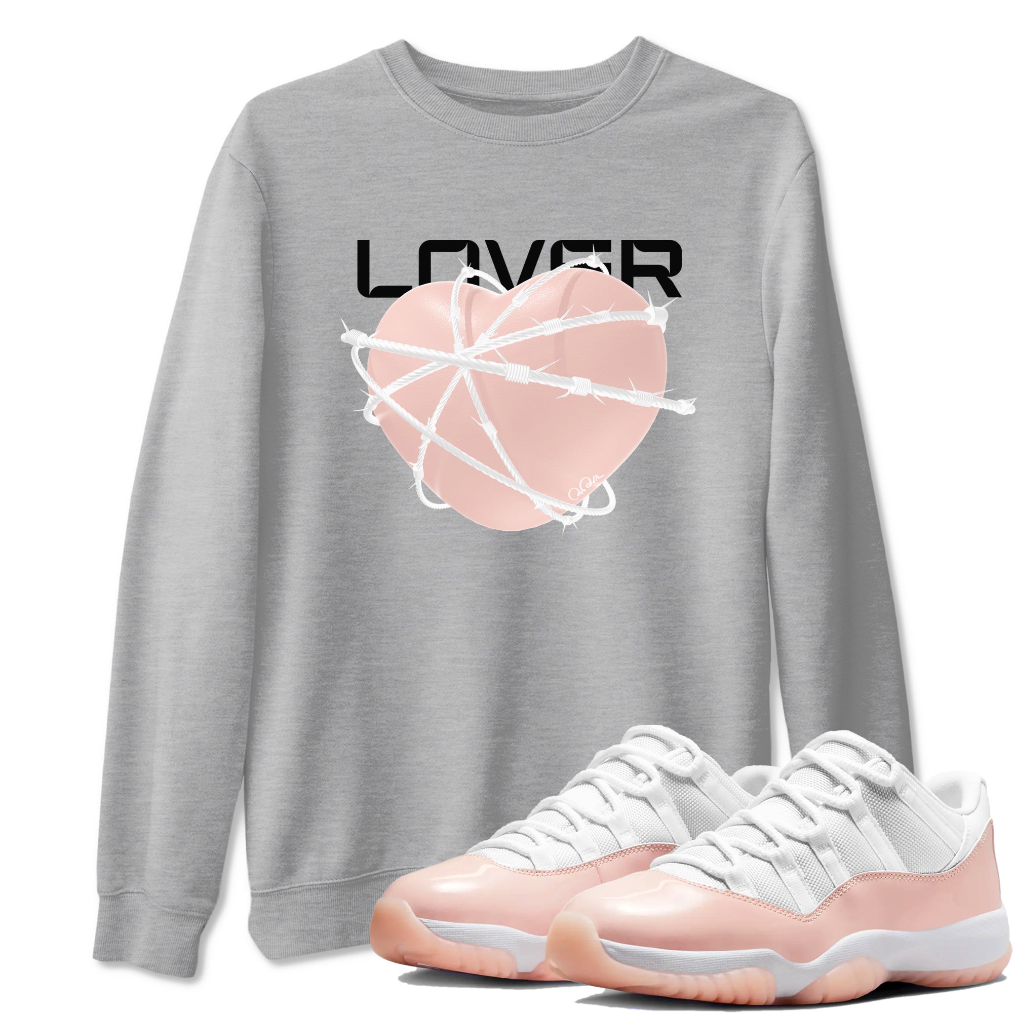 Heart Lover snkmatch Tees - Air Jordan 11 Legend Pink