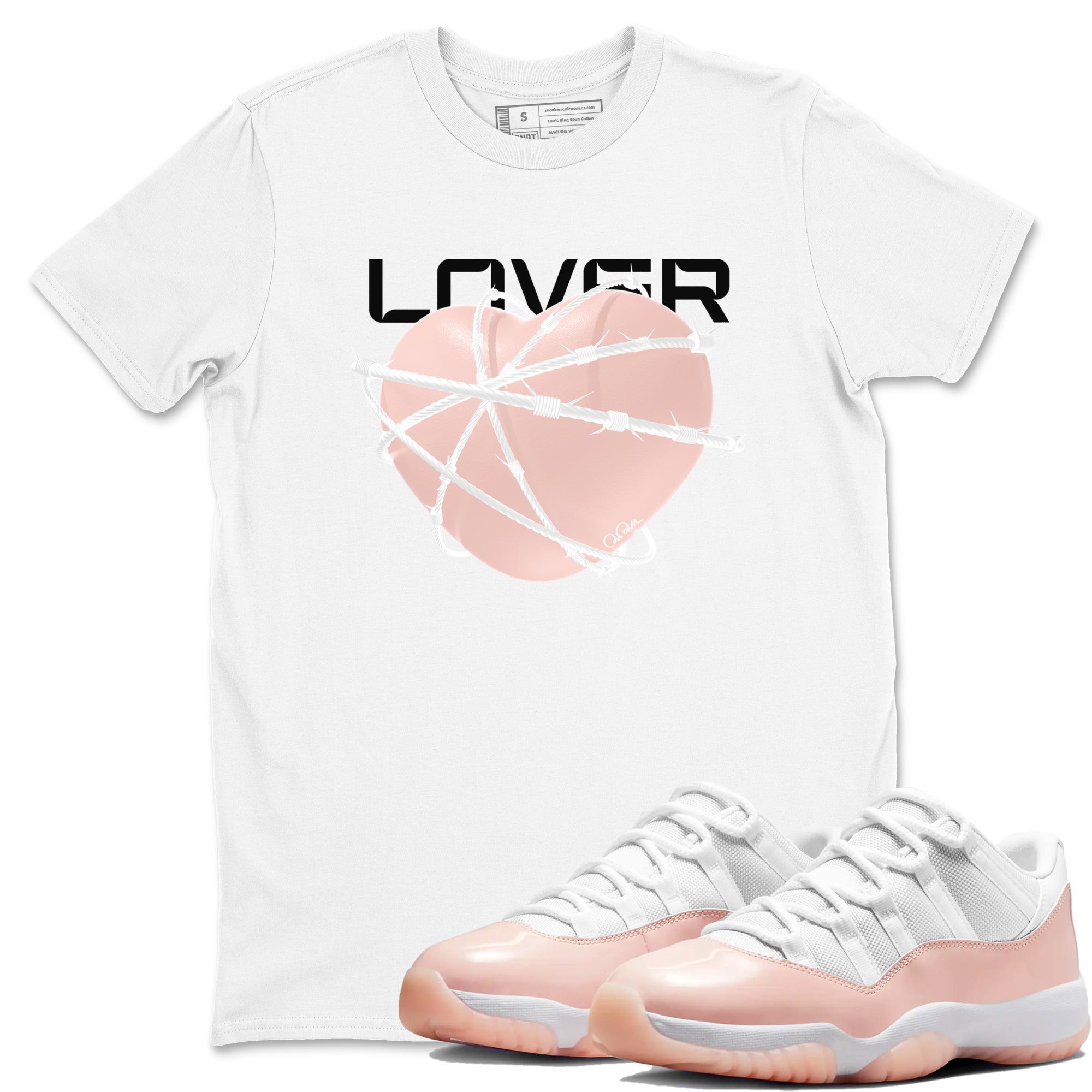 Heart Lover snkmatch Tees - Air Jordan 11 Legend Pink