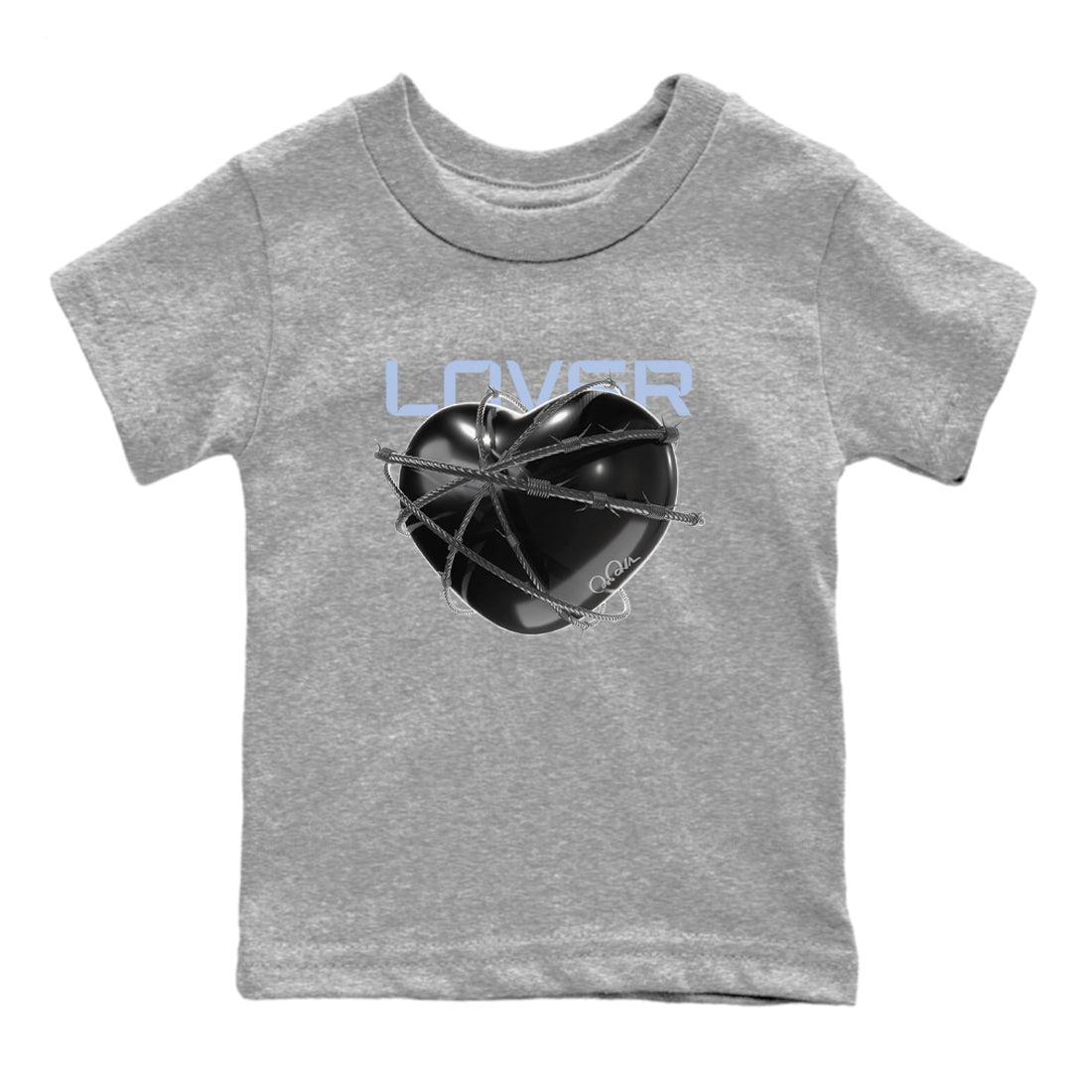 Heart Lover snkmatch Tee Kids - Air Jordan 11 Black and Varsity Royal