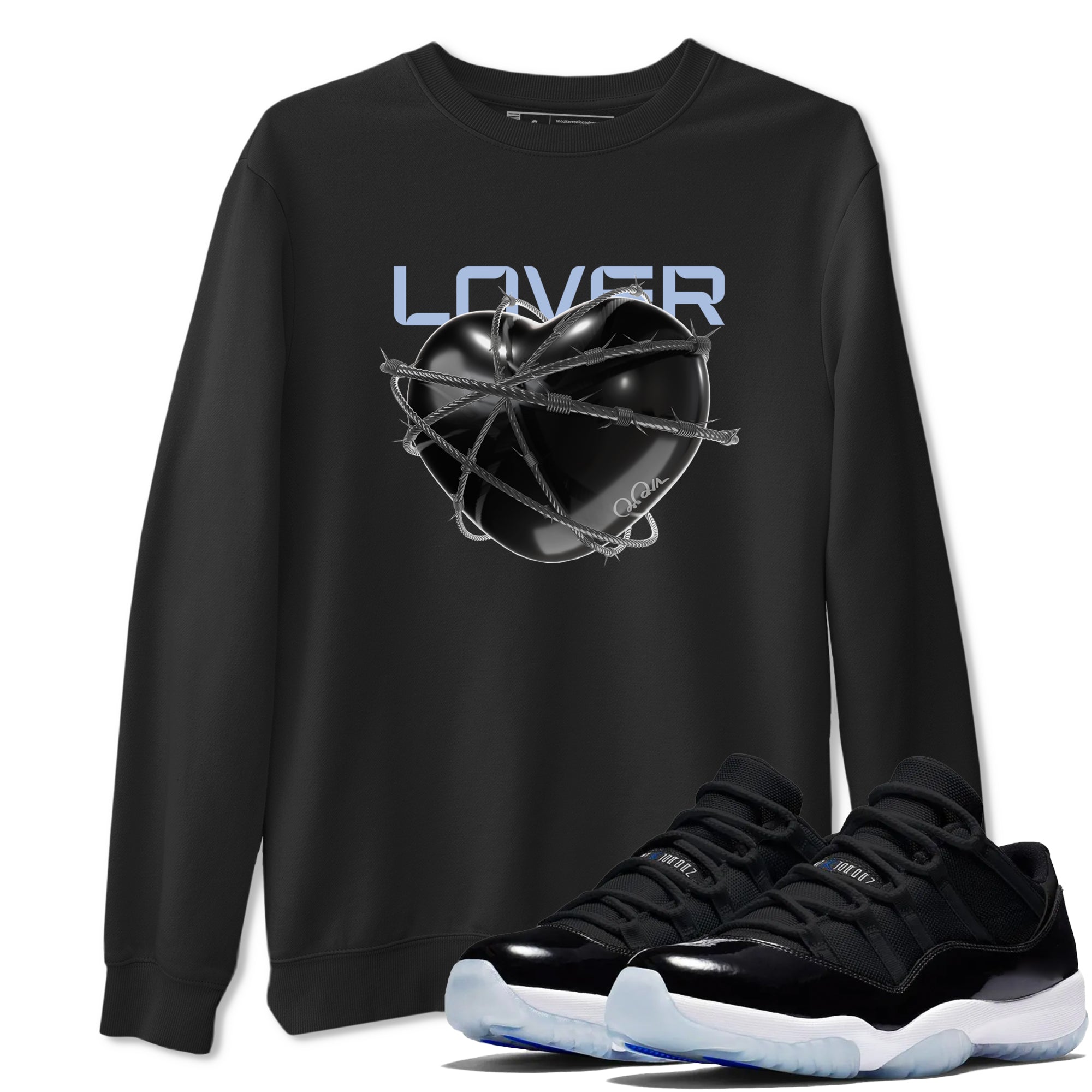 Heart Lover snkmatch Tee - Air Jordan 11 Black and Varsity Royal