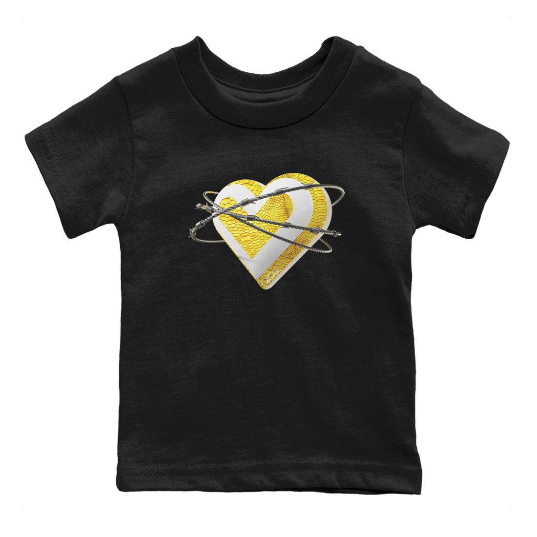 Heart Lover Kids Tops - Air Jordan 11 Yellow Python