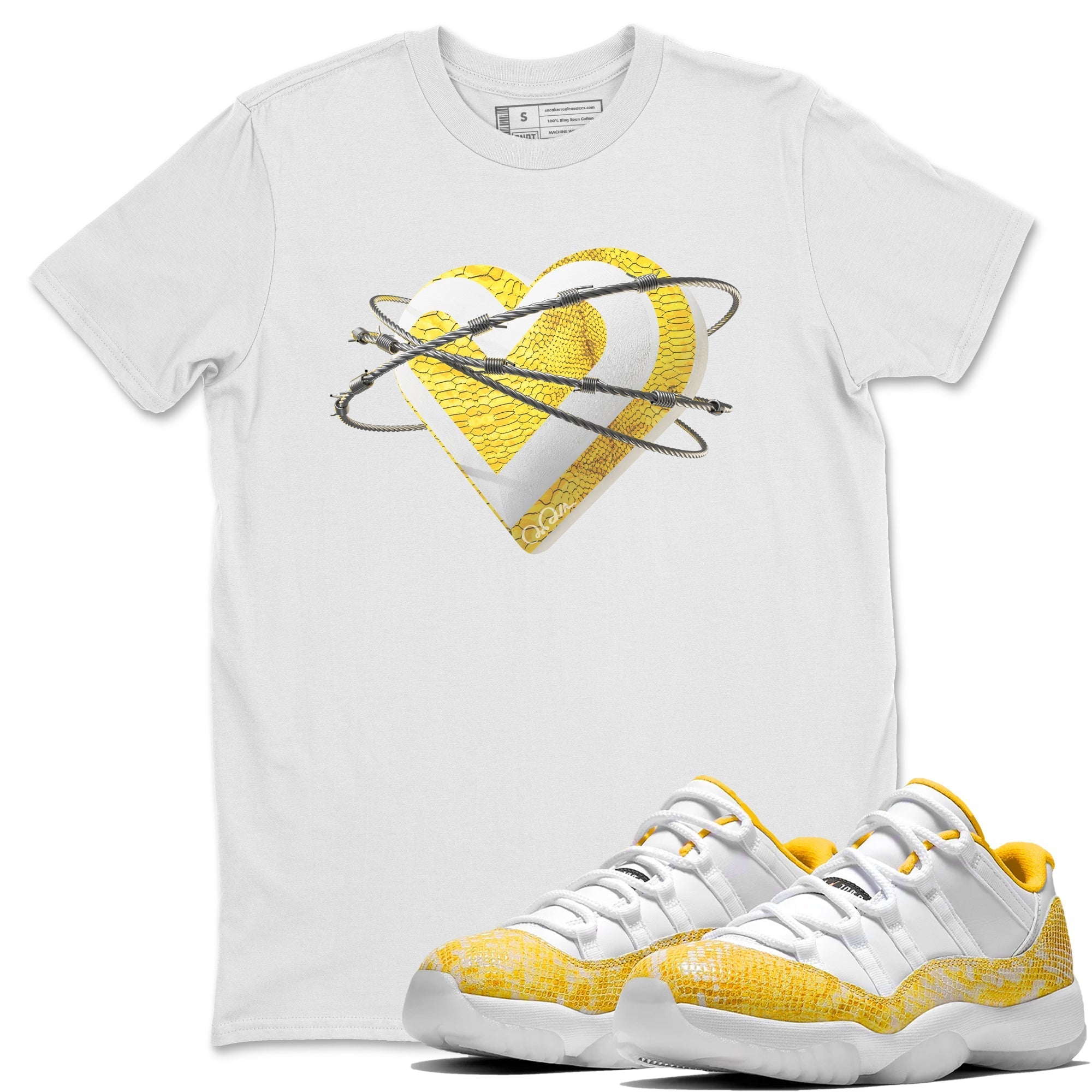 Heart Lover Unisex Tops - Air Jordan 11 Yellow Python