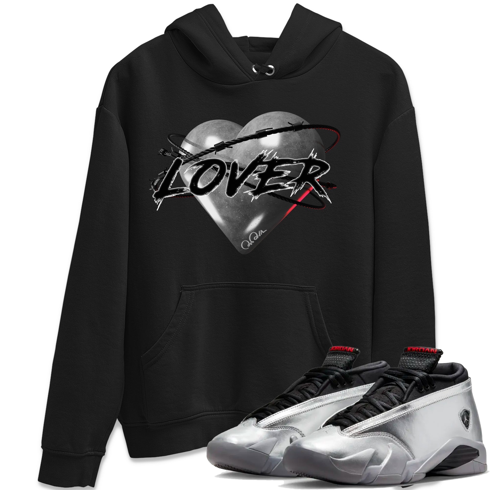 Heart Lover Unisex Tops - Air Jordan 14 Metallic Silver