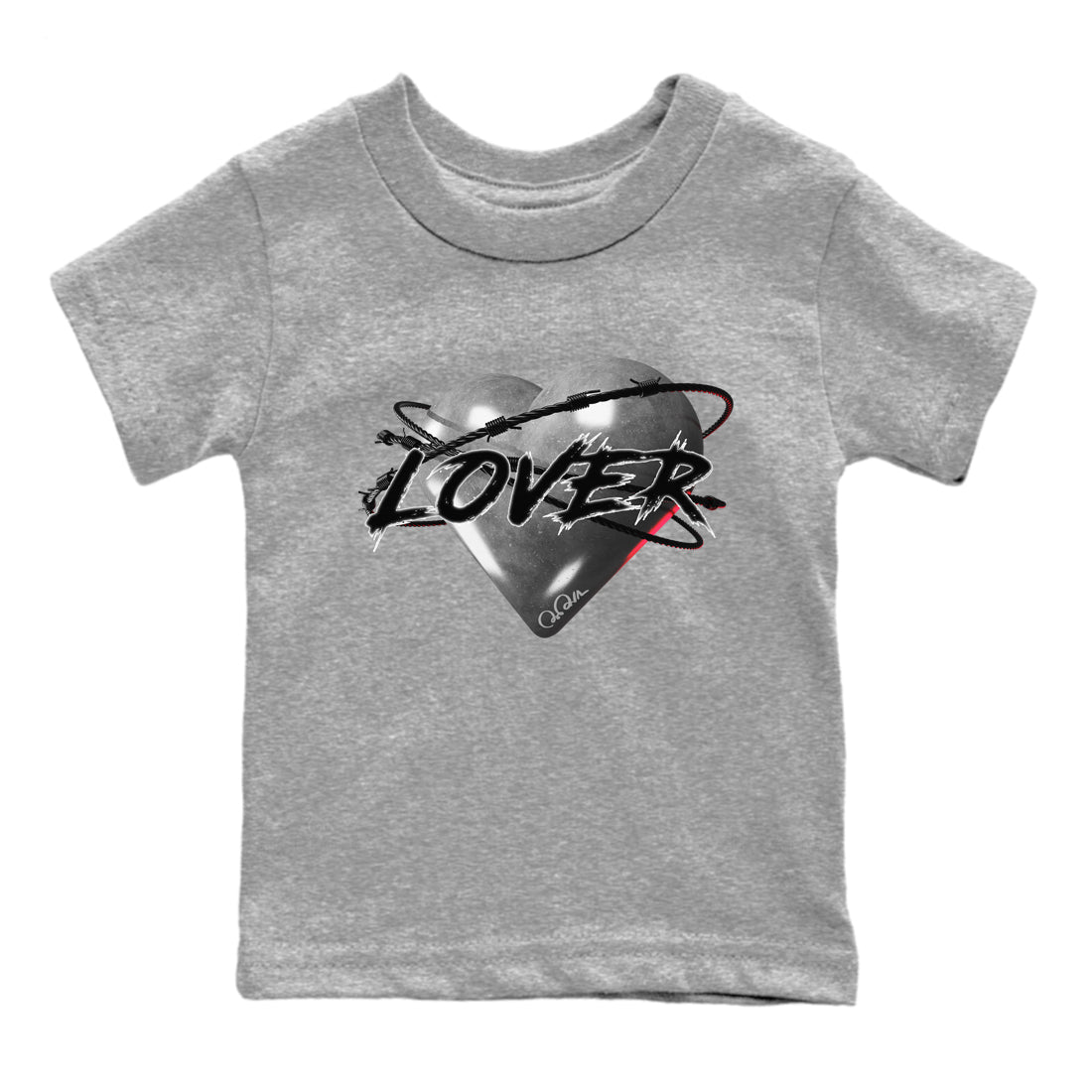 Heart Lover Kids Tops - Air Jordan 14 Metallic Silver