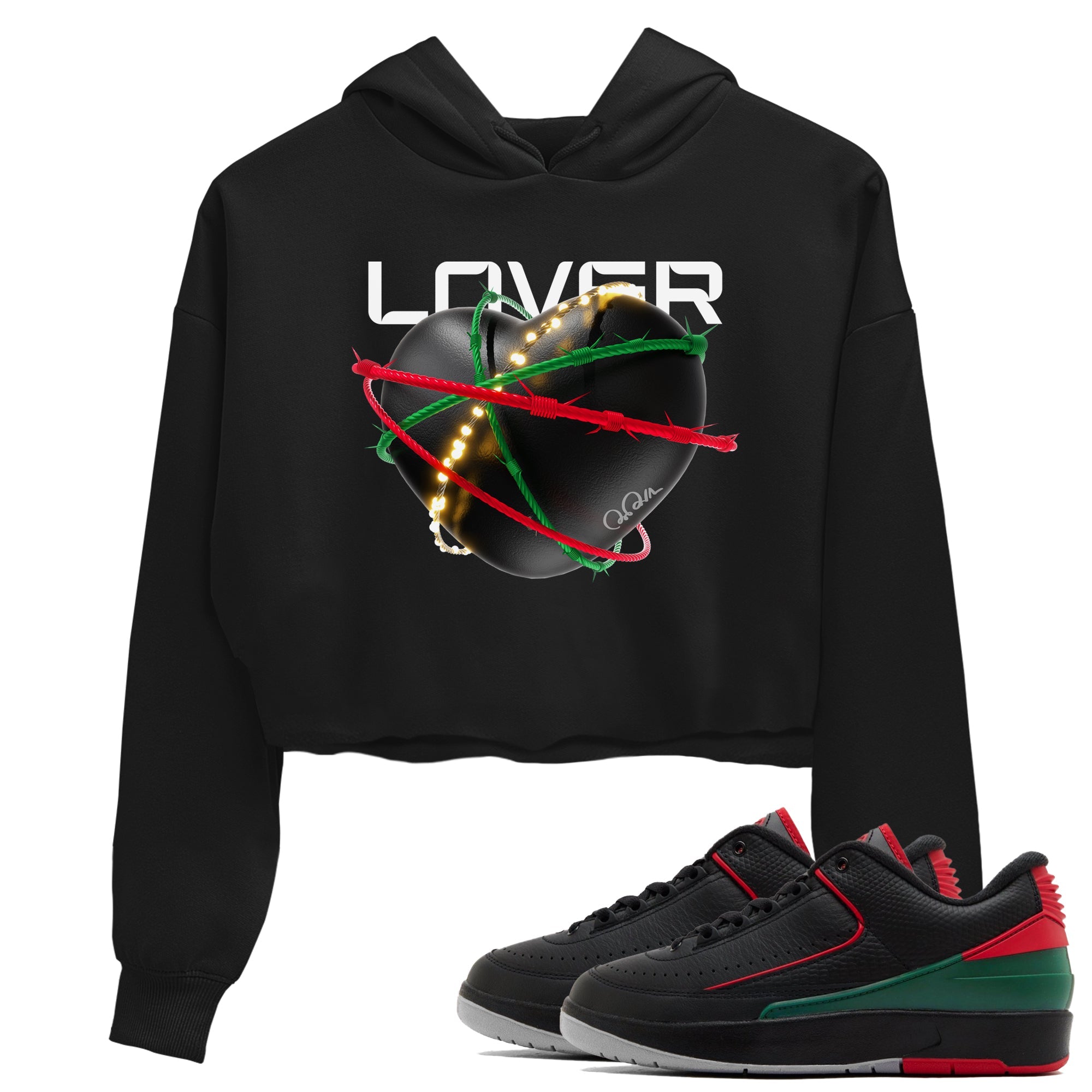 Heart Lover snkmatch Women's Top - Air Jordan 2 Christmas