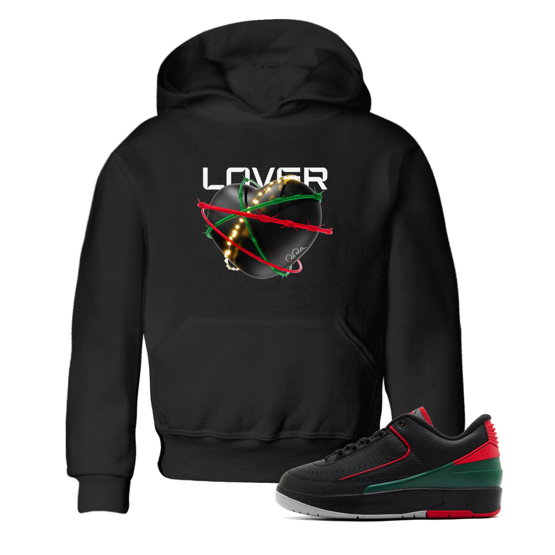 Heart Lover snkmatch Tee Kids - Air Jordan 2 Christmas