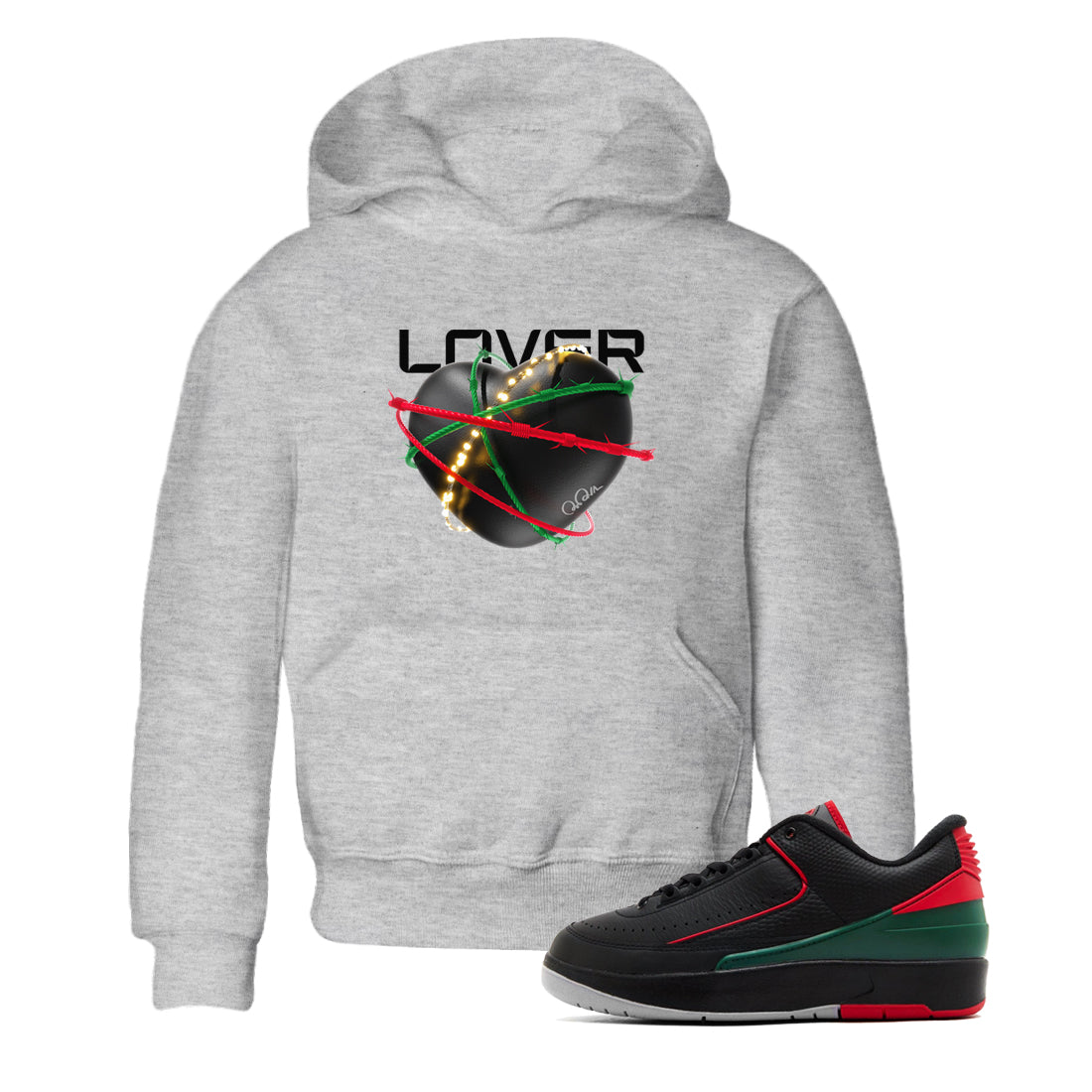 Heart Lover snkmatch Tee Kids - Air Jordan 2 Christmas