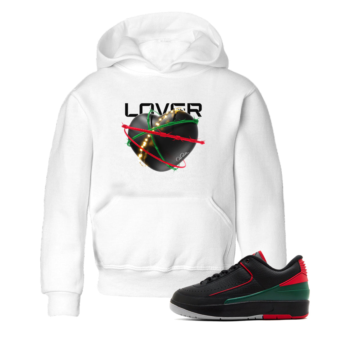 Heart Lover snkmatch Tee Kids - Air Jordan 2 Christmas