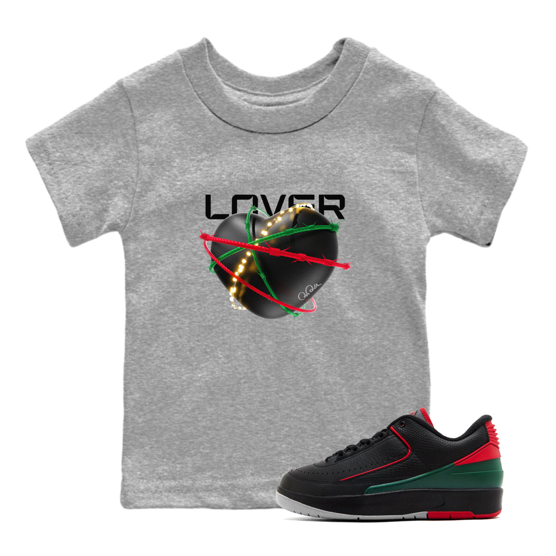 Heart Lover snkmatch Tee Kids - Air Jordan 2 Christmas
