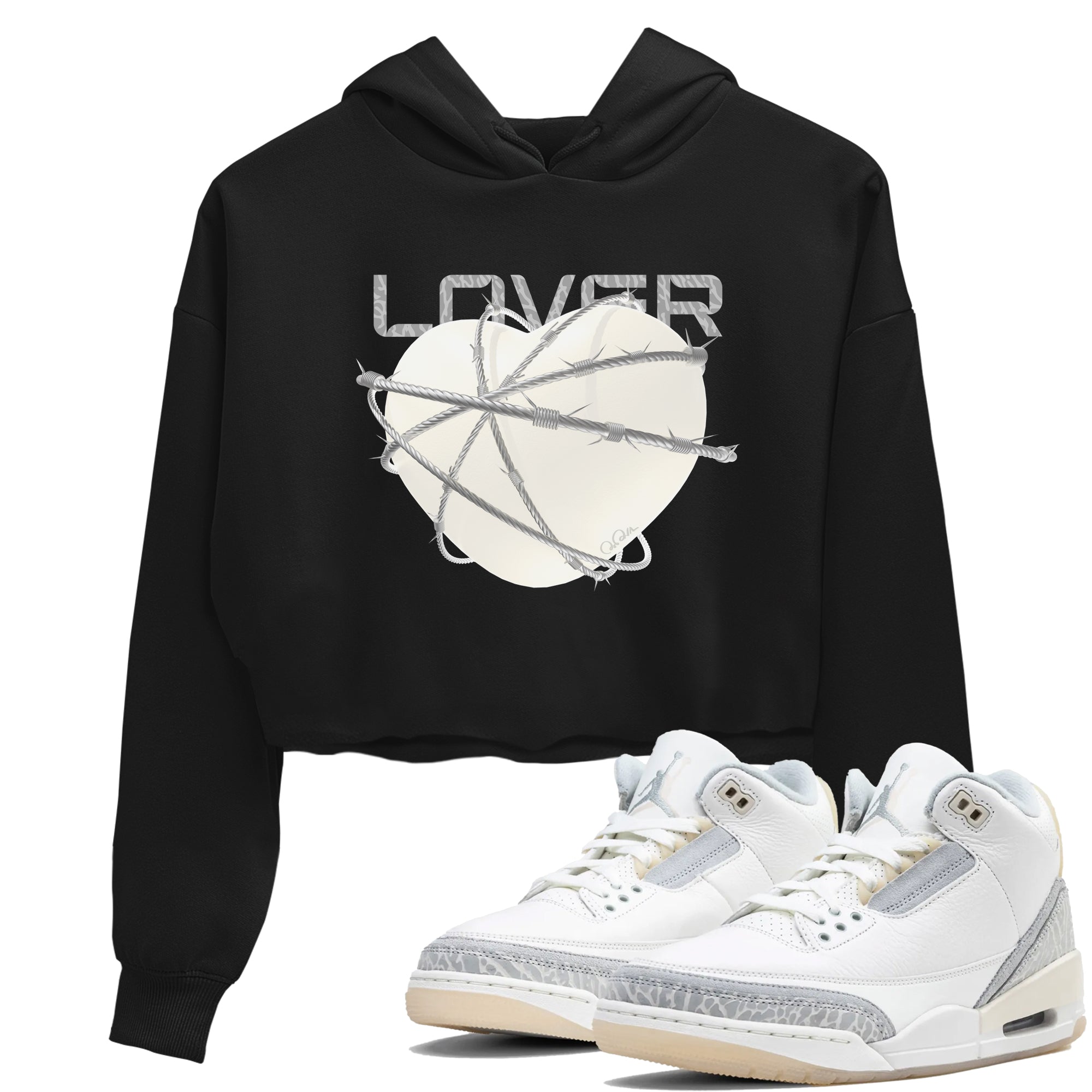 Heart Lover snkmatch Women's Top - Air Jordan 3 Ivory