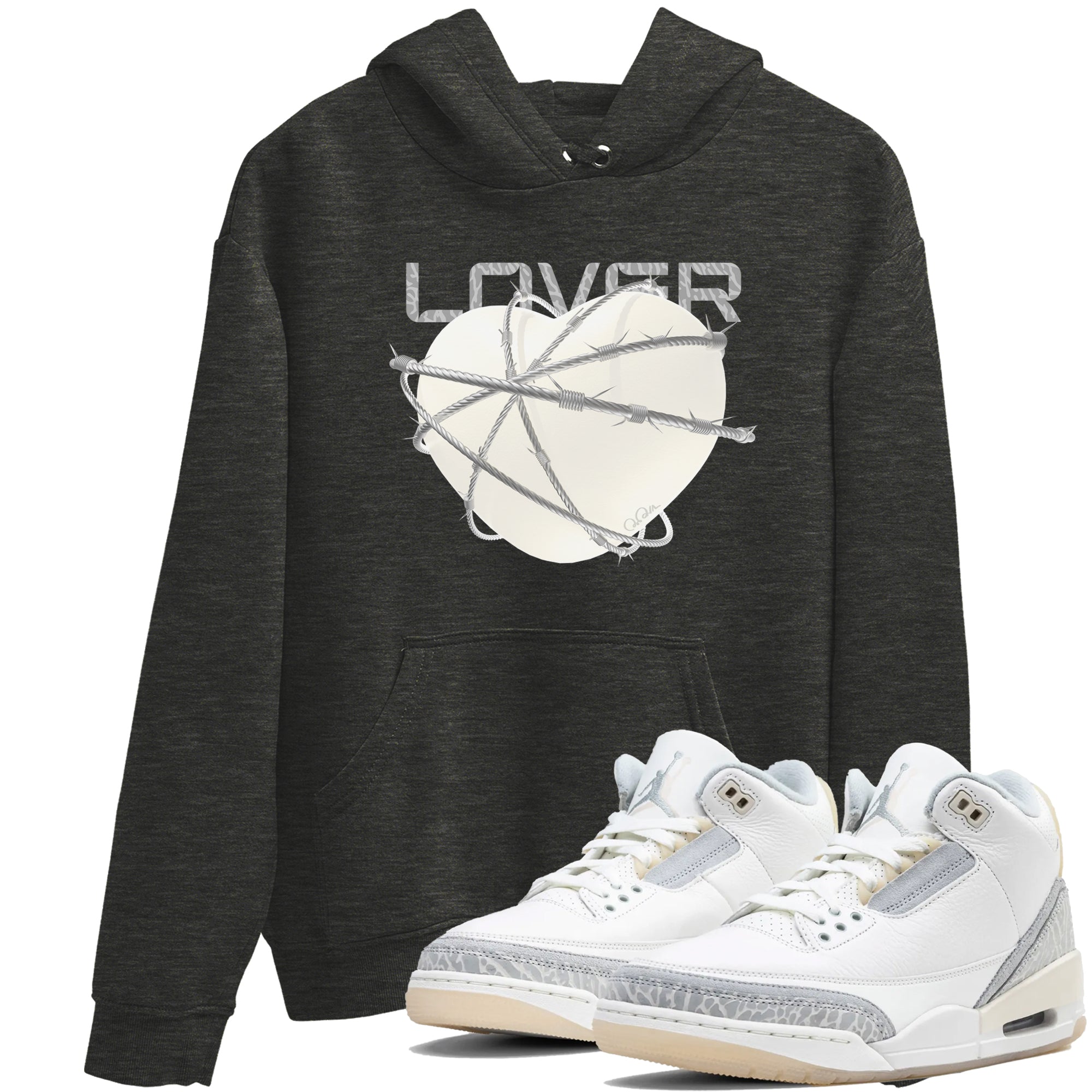 Heart Lover snkmatch Tees - Air Jordan 3 Ivory