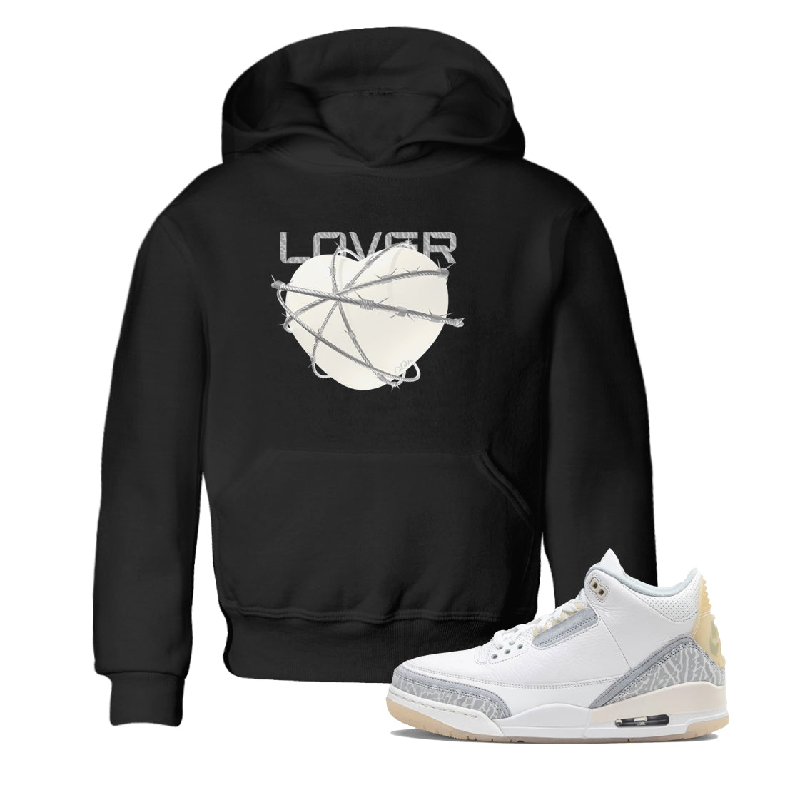 Heart Lover snkmatch Tees Kids - Air Jordan 3 Ivory