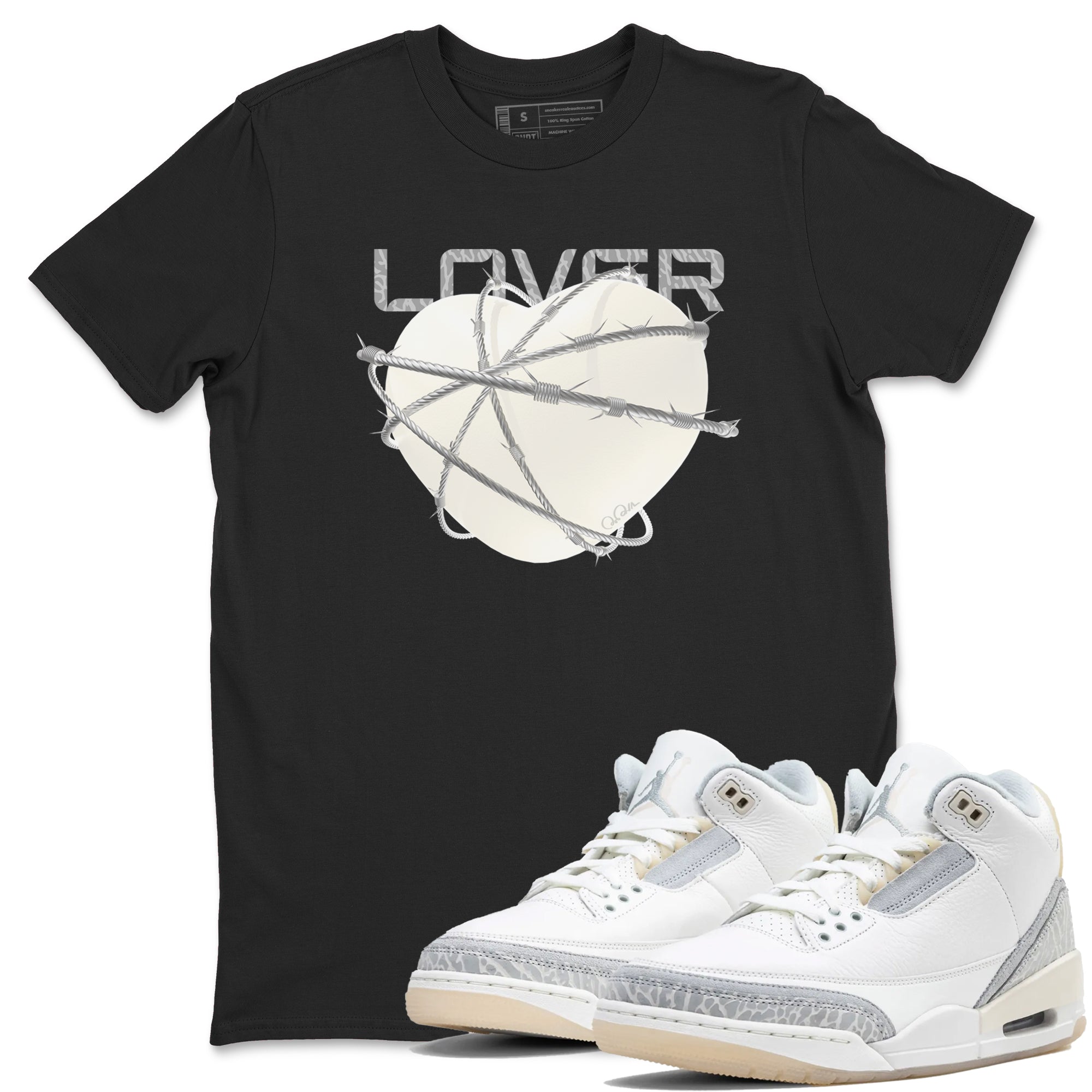 Heart Lover snkmatch Tees - Air Jordan 3 Ivory