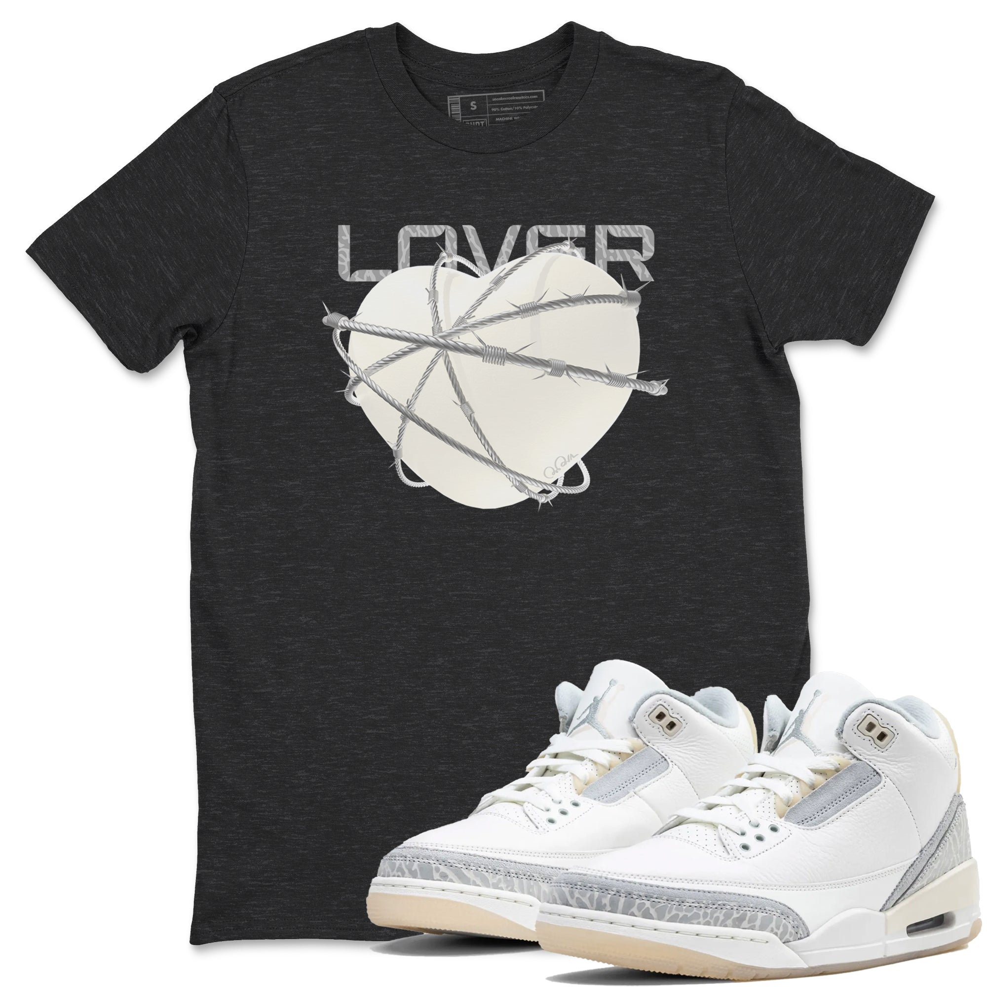 Heart Lover snkmatch Tees - Air Jordan 3 Ivory