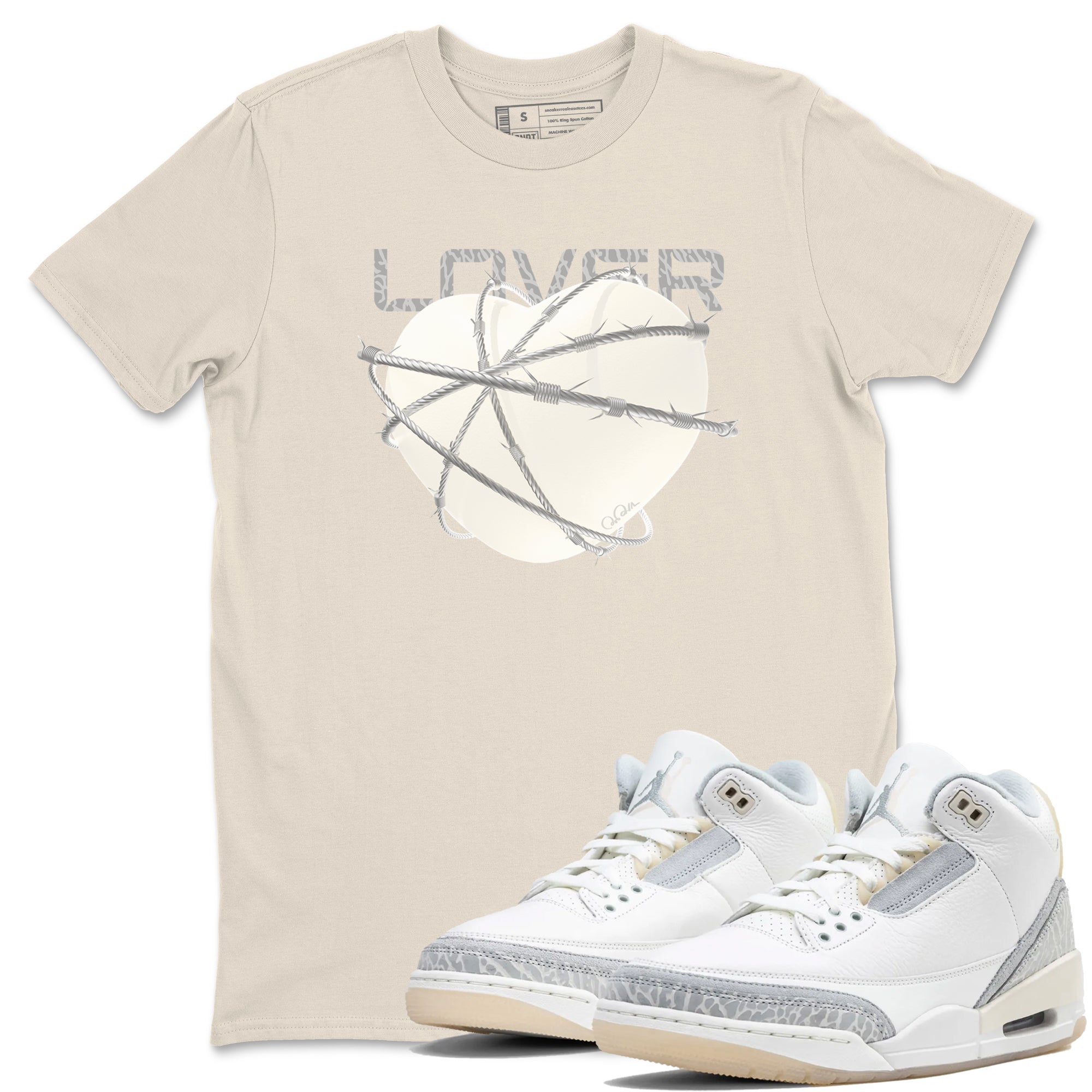 Heart Lover snkmatch Tees - Air Jordan 3 Ivory