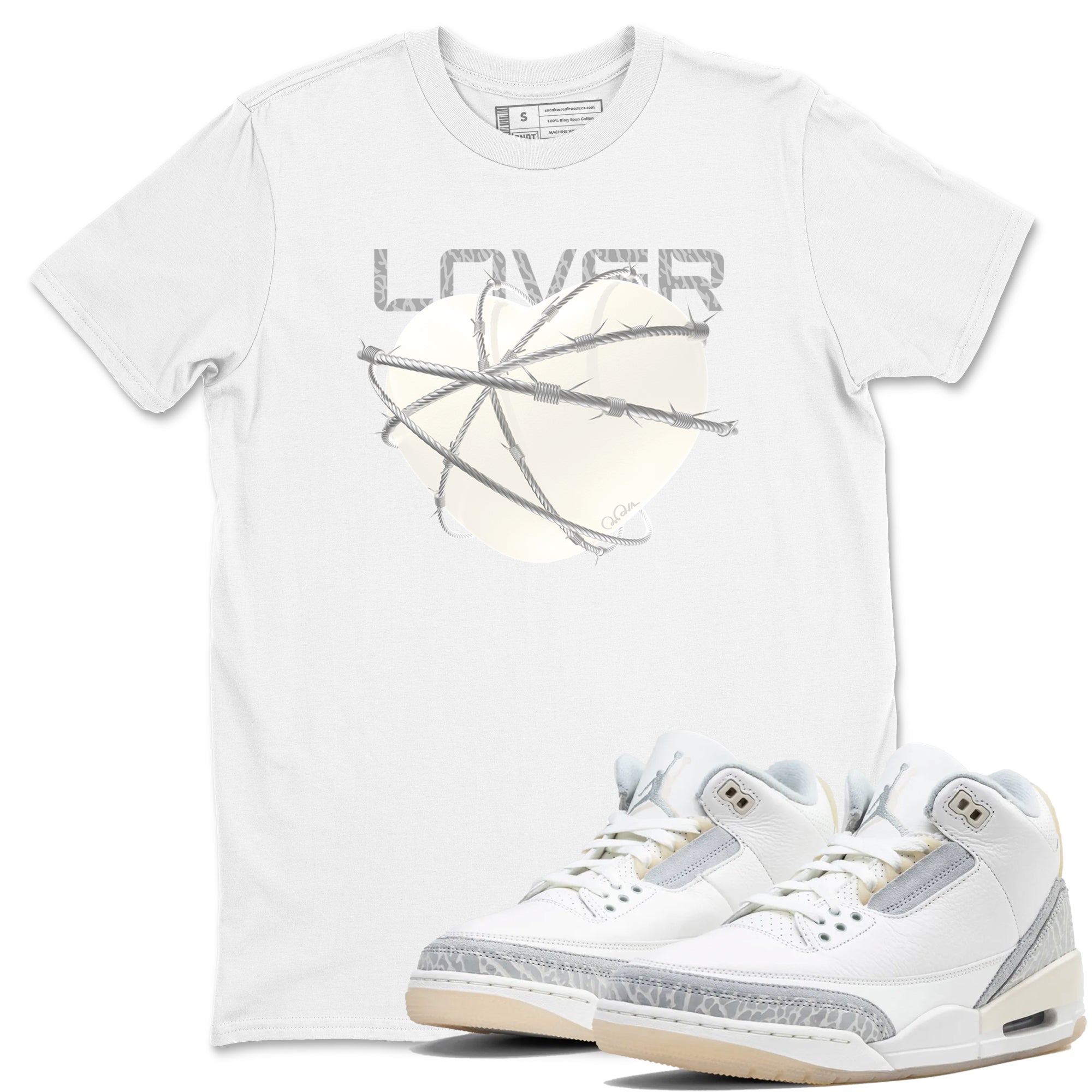 Heart Lover snkmatch Tees - Air Jordan 3 Ivory