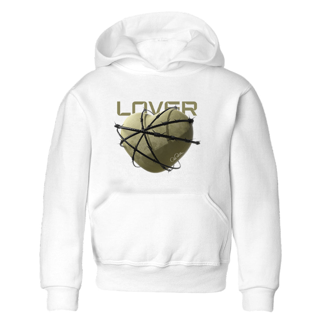 Heart Lover snkmatch Tee Kids - Air Jordan 4 Medium Olive