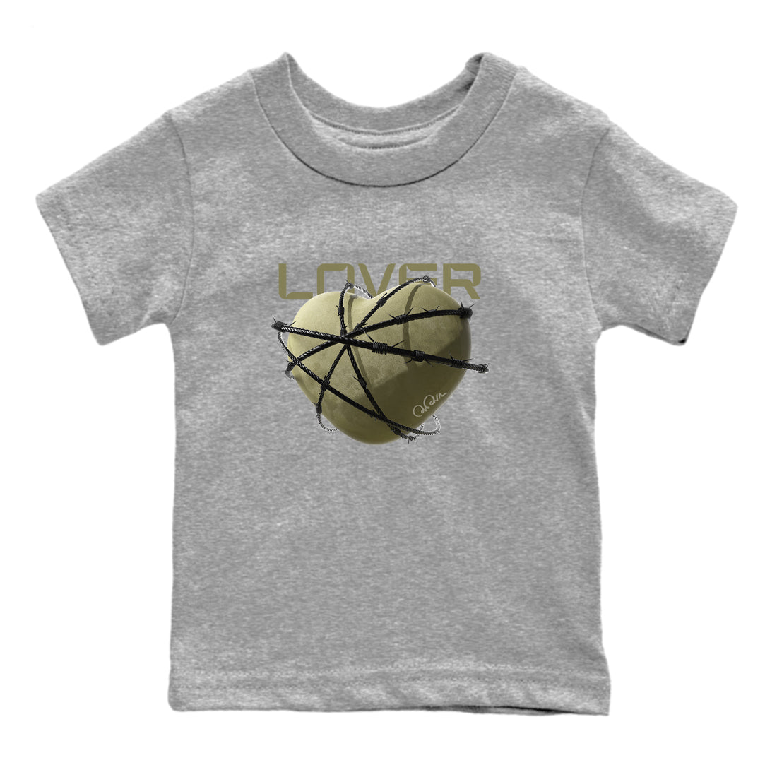 Heart Lover snkmatch Tee Kids - Air Jordan 4 Medium Olive