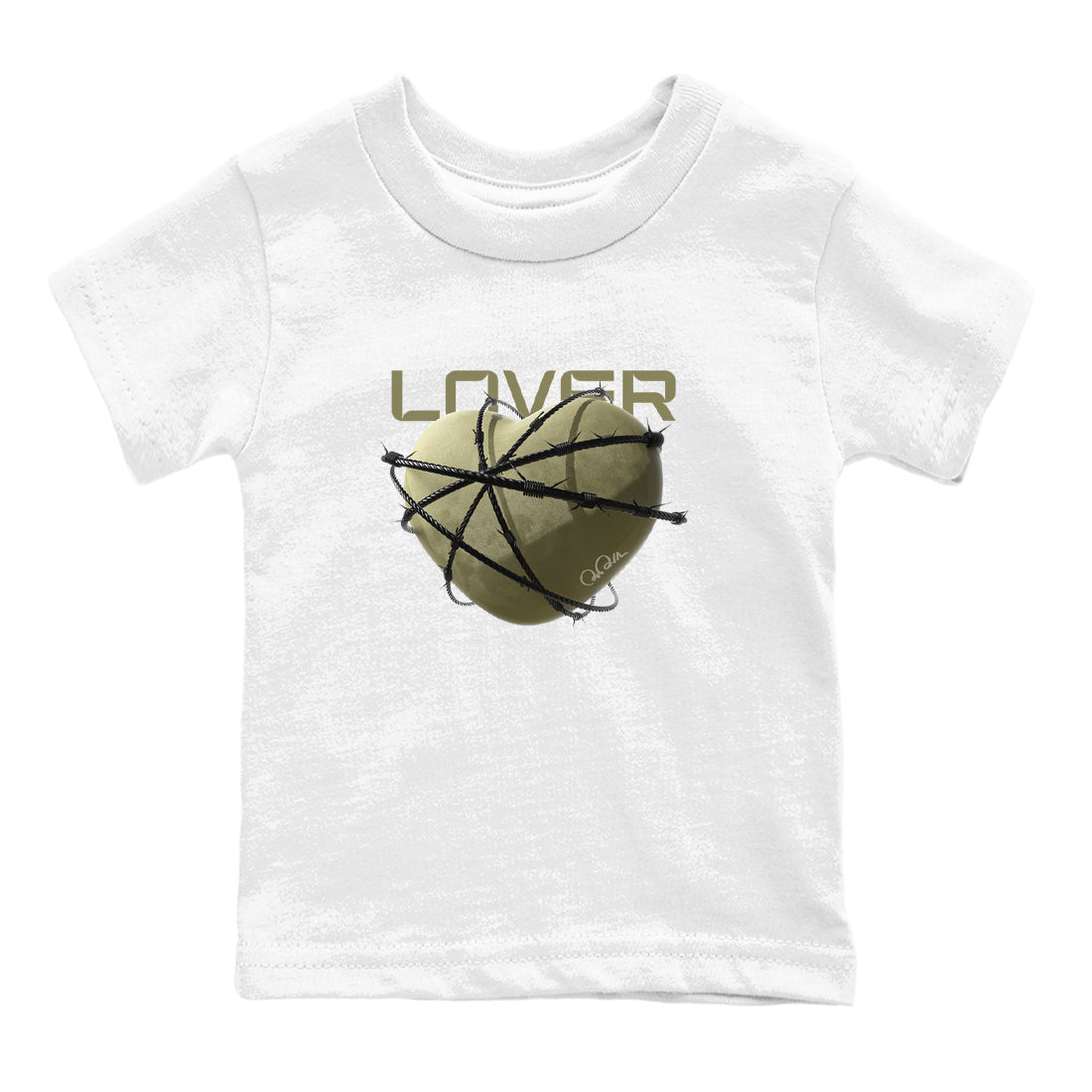 Heart Lover snkmatch Tee Kids - Air Jordan 4 Medium Olive