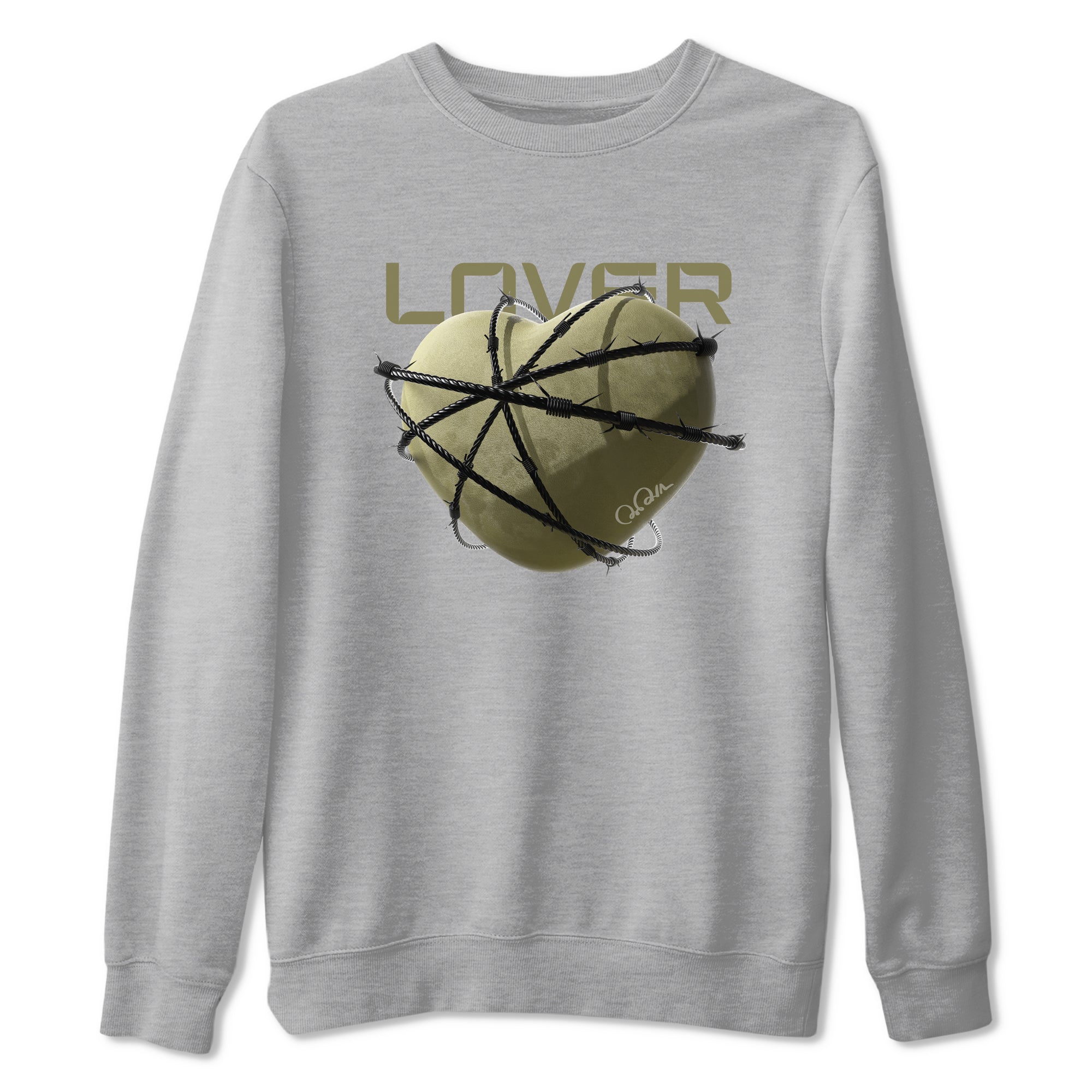 Heart Lover snkmatch Tee - Air Jordan 4 Medium Olive