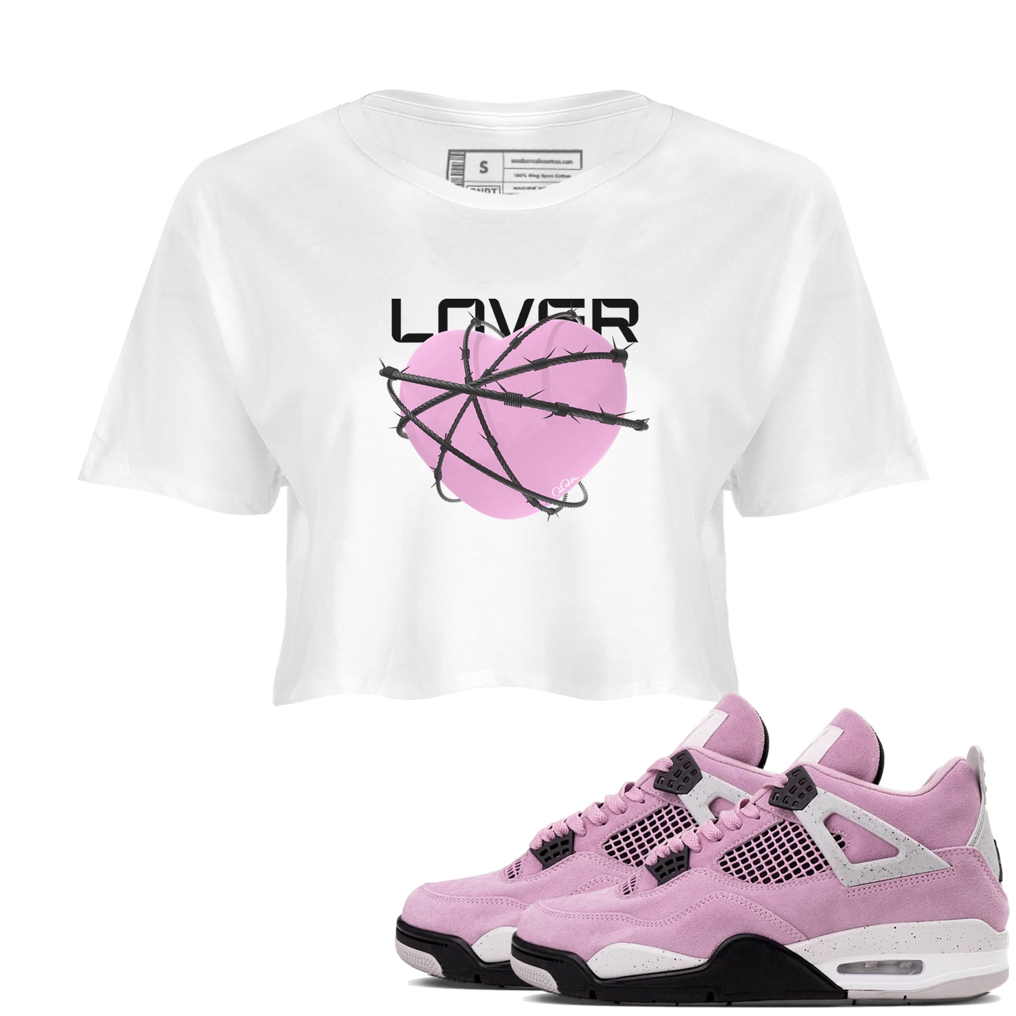 Heart Lover snkmatch Women's Top - Air Jordan 4 Orchid
