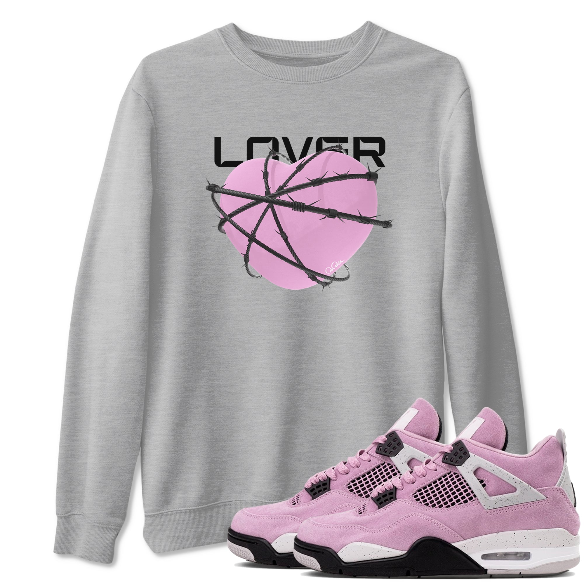 Heart Lover snkmatch Tees - Air Jordan 4 Orchid