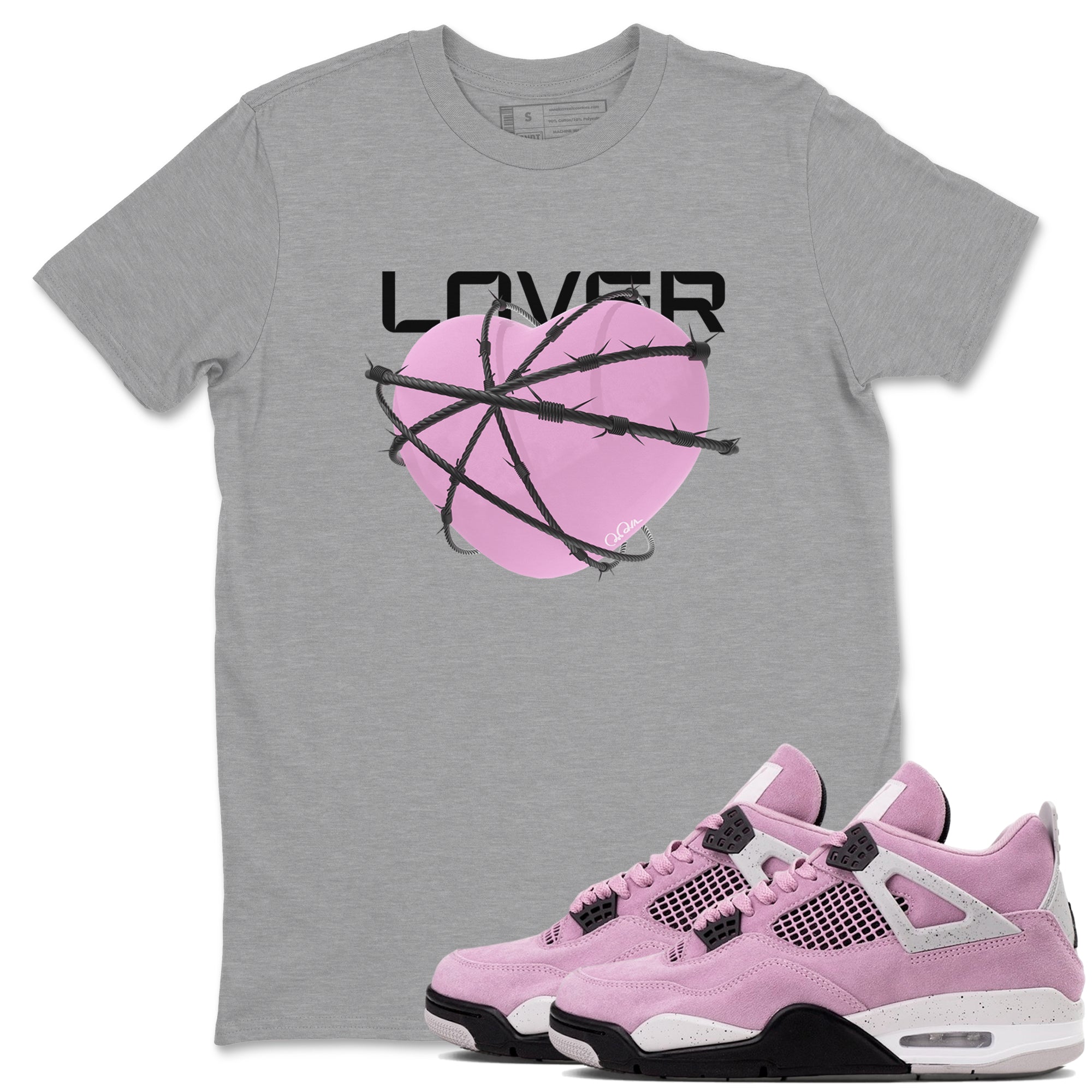 Heart Lover snkmatch Tees - Air Jordan 4 Orchid