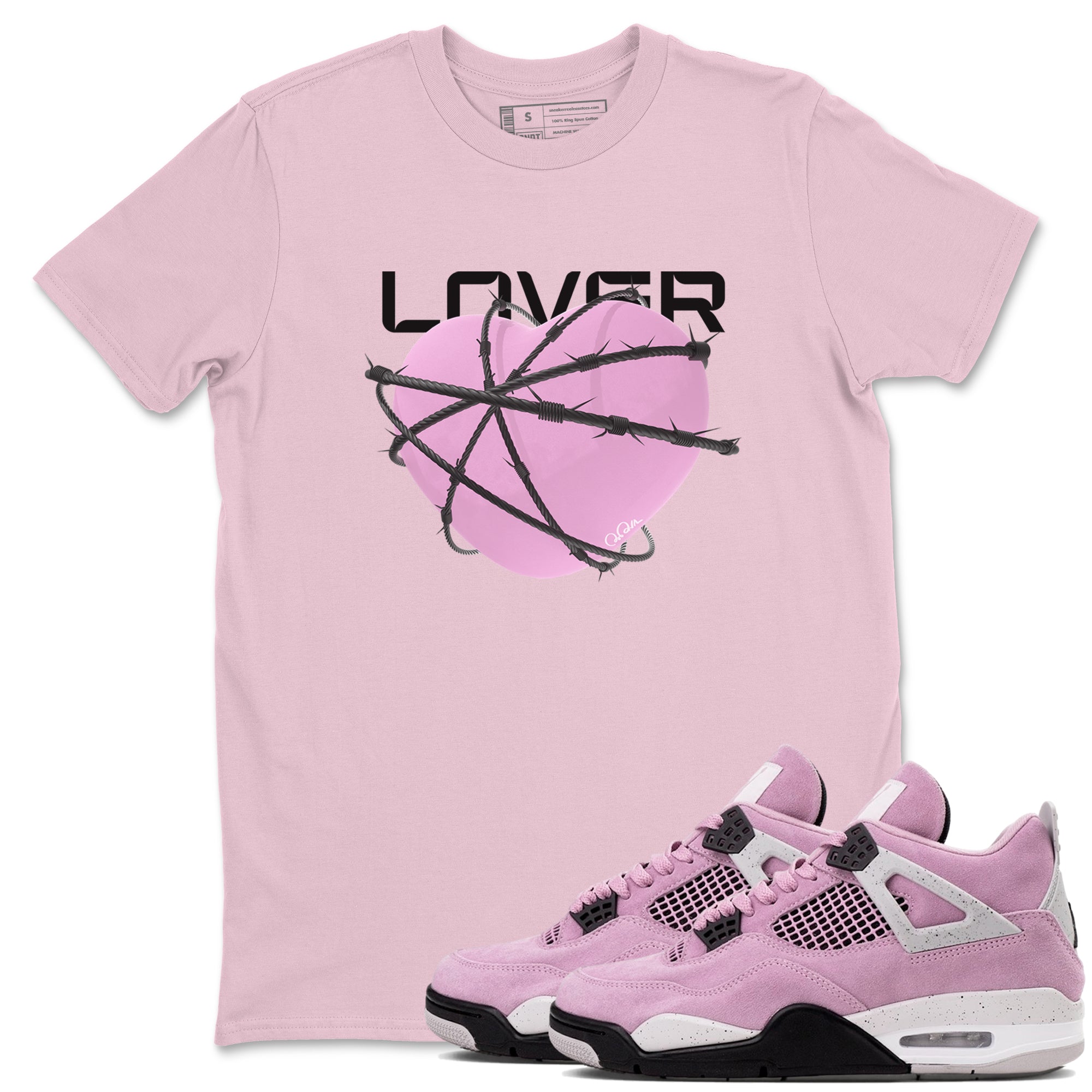 Heart Lover snkmatch Tees - Air Jordan 4 Orchid