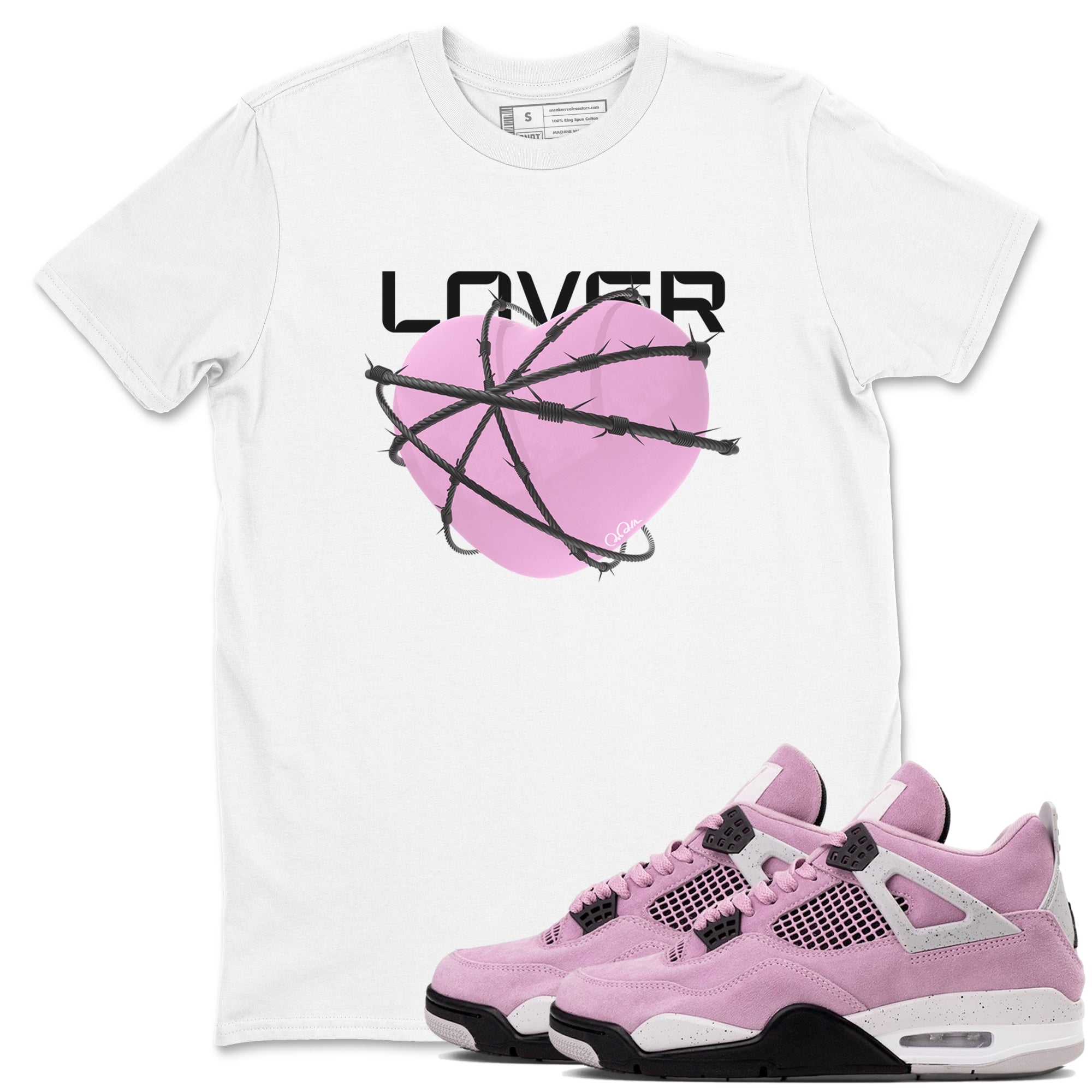 Heart Lover snkmatch Tees - Air Jordan 4 Orchid
