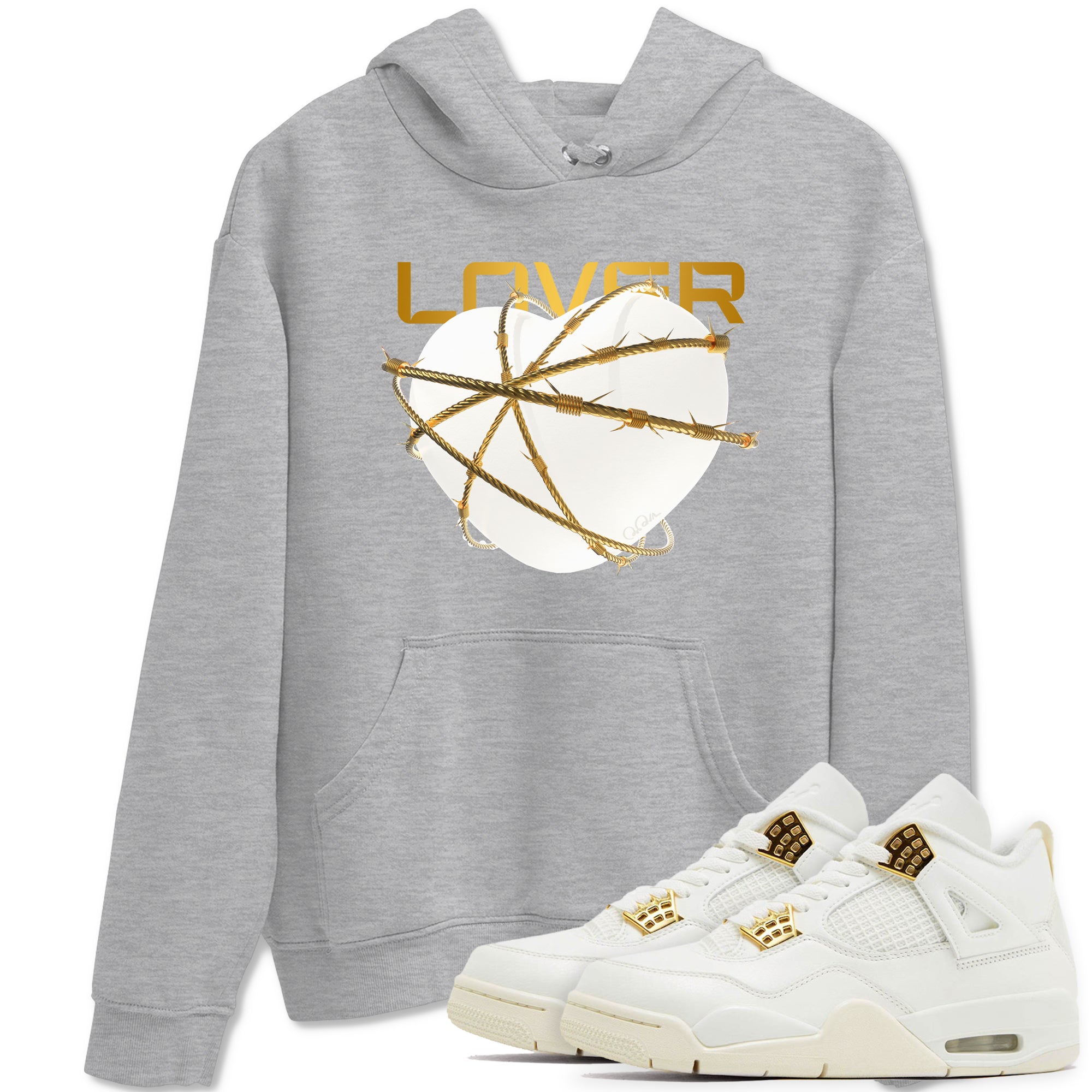 Heart Lover snkmatch Tees - Air Jordan 4 Sail 2024