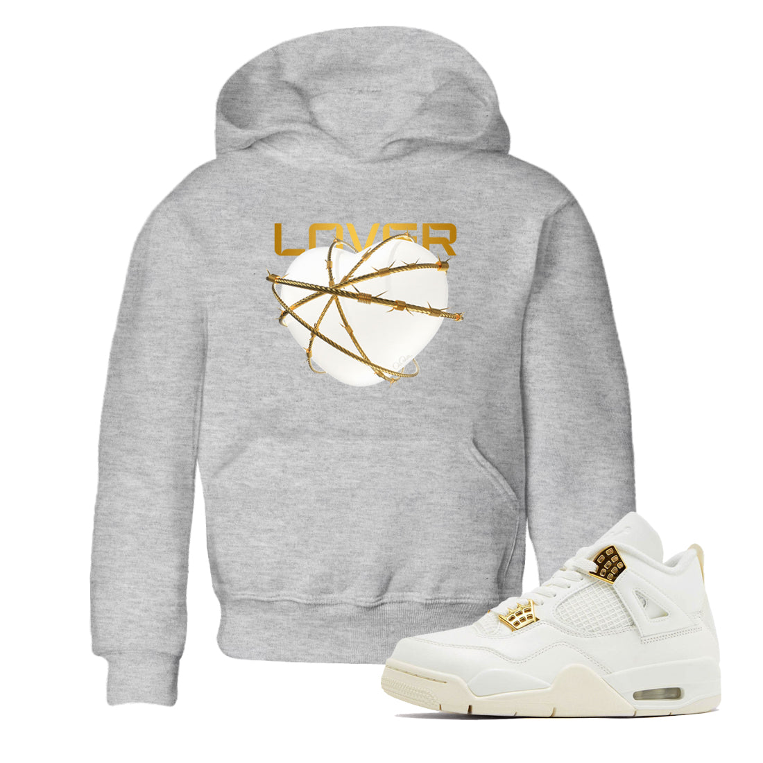 Heart Lover snkmatch Tees Kids - Air Jordan 4 Sail 2024