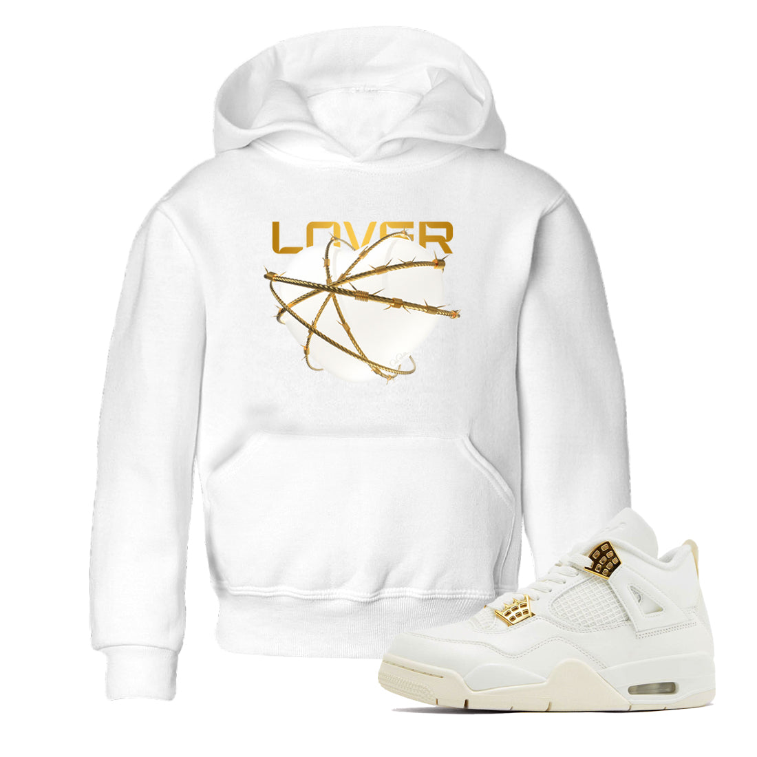 Heart Lover snkmatch Tees Kids - Air Jordan 4 Sail 2024