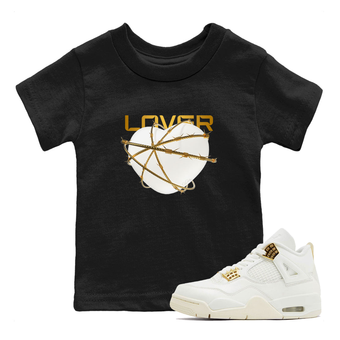 Heart Lover snkmatch Tees Kids - Air Jordan 4 Sail 2024