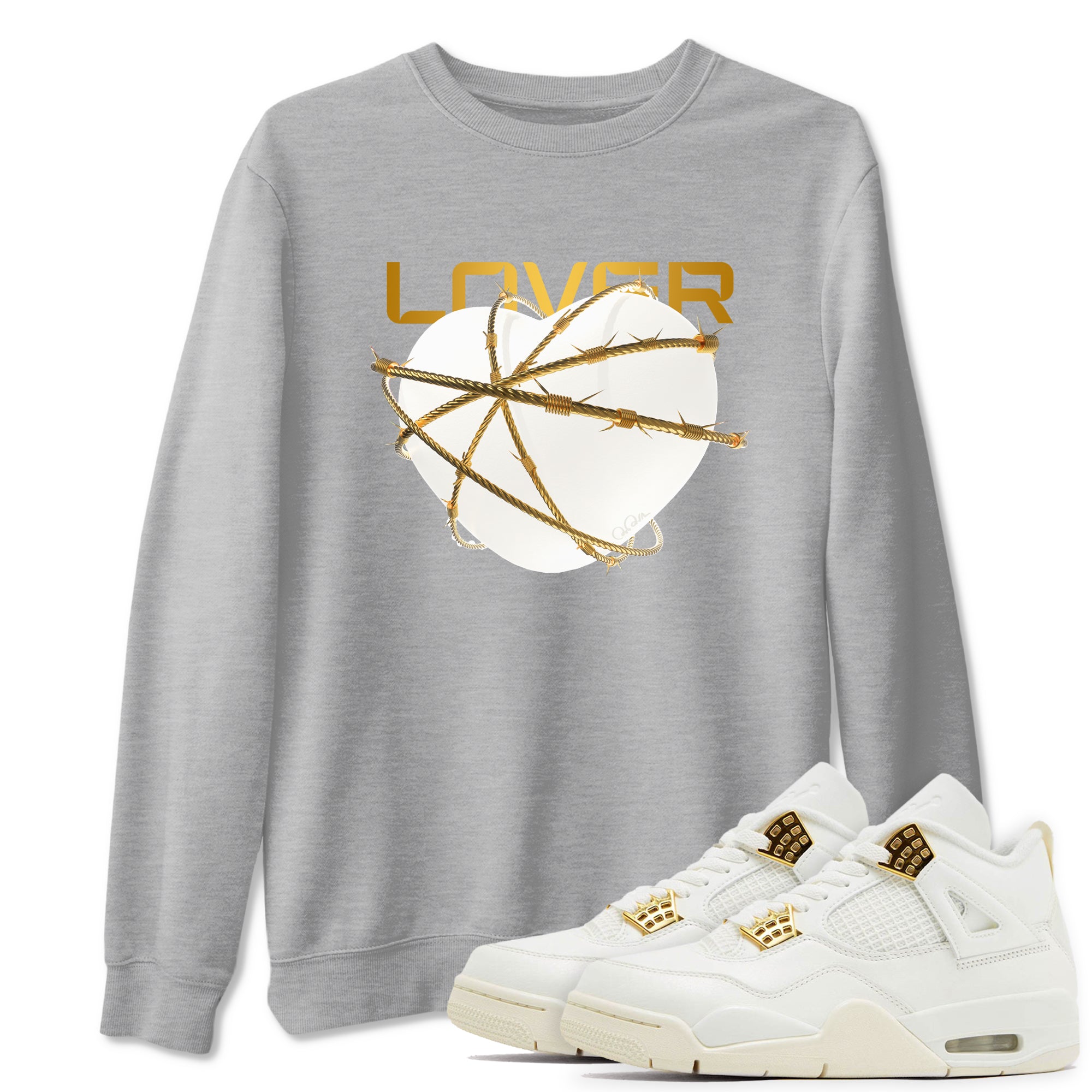 Heart Lover snkmatch Tees - Air Jordan 4 Sail 2024