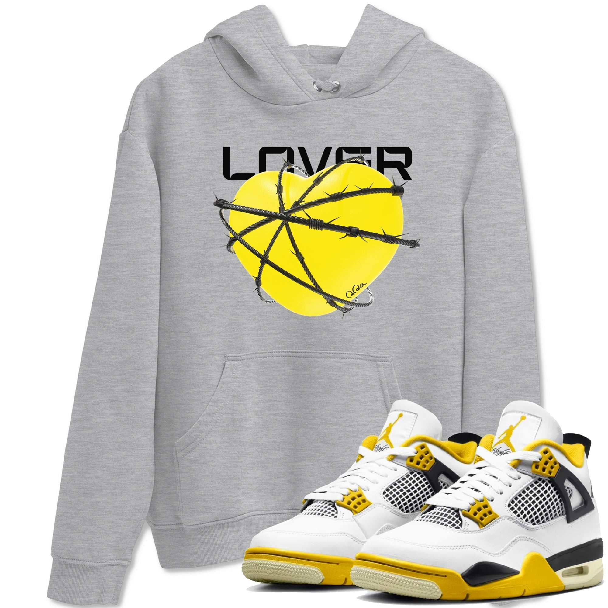 Heart Lover snkmatch Tees - Air Jordan 4 Vivid Sulfur